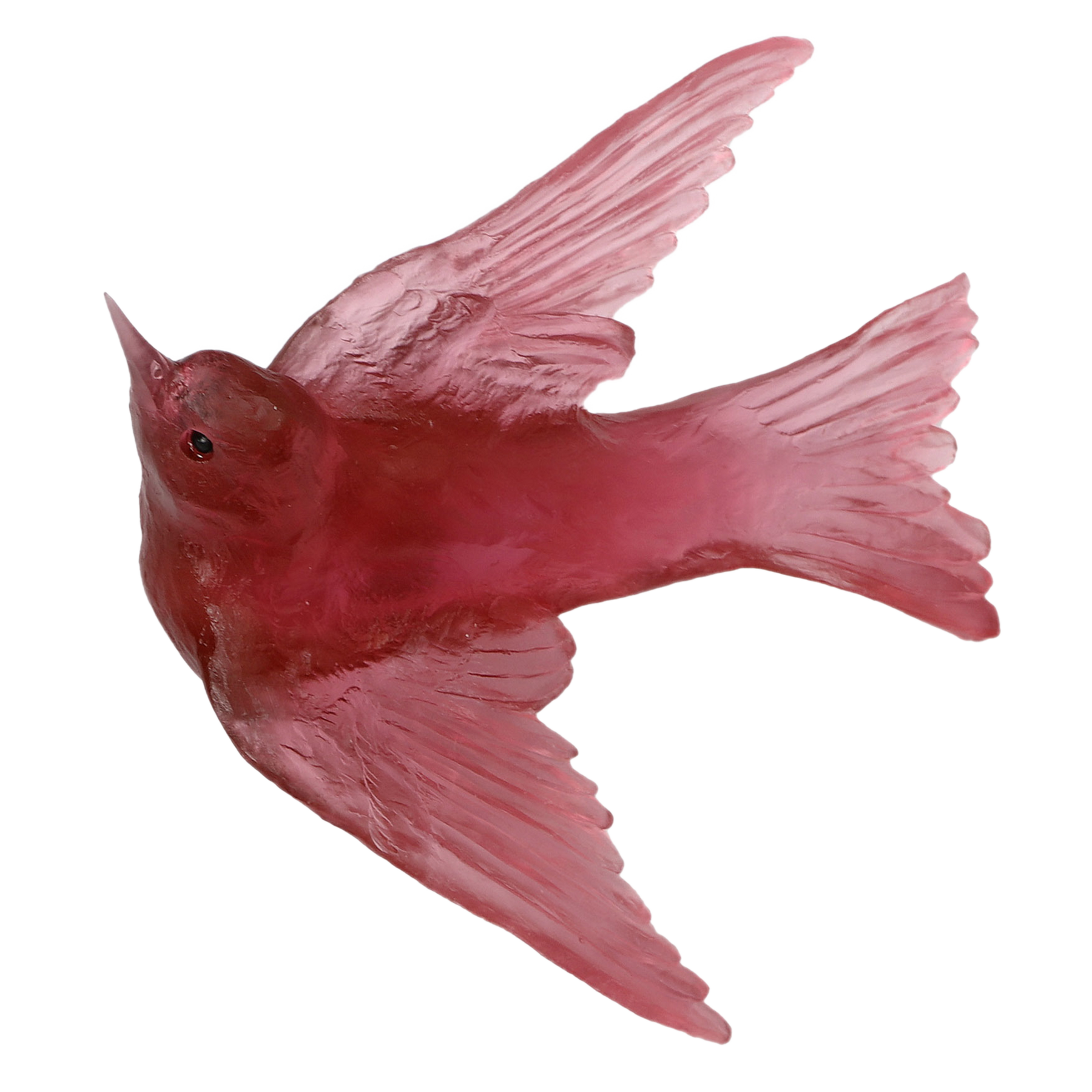 BIRDSCAPE: Pink Moment Swallow Sculpture Deco Piece (6"x6 1/2" | natural)