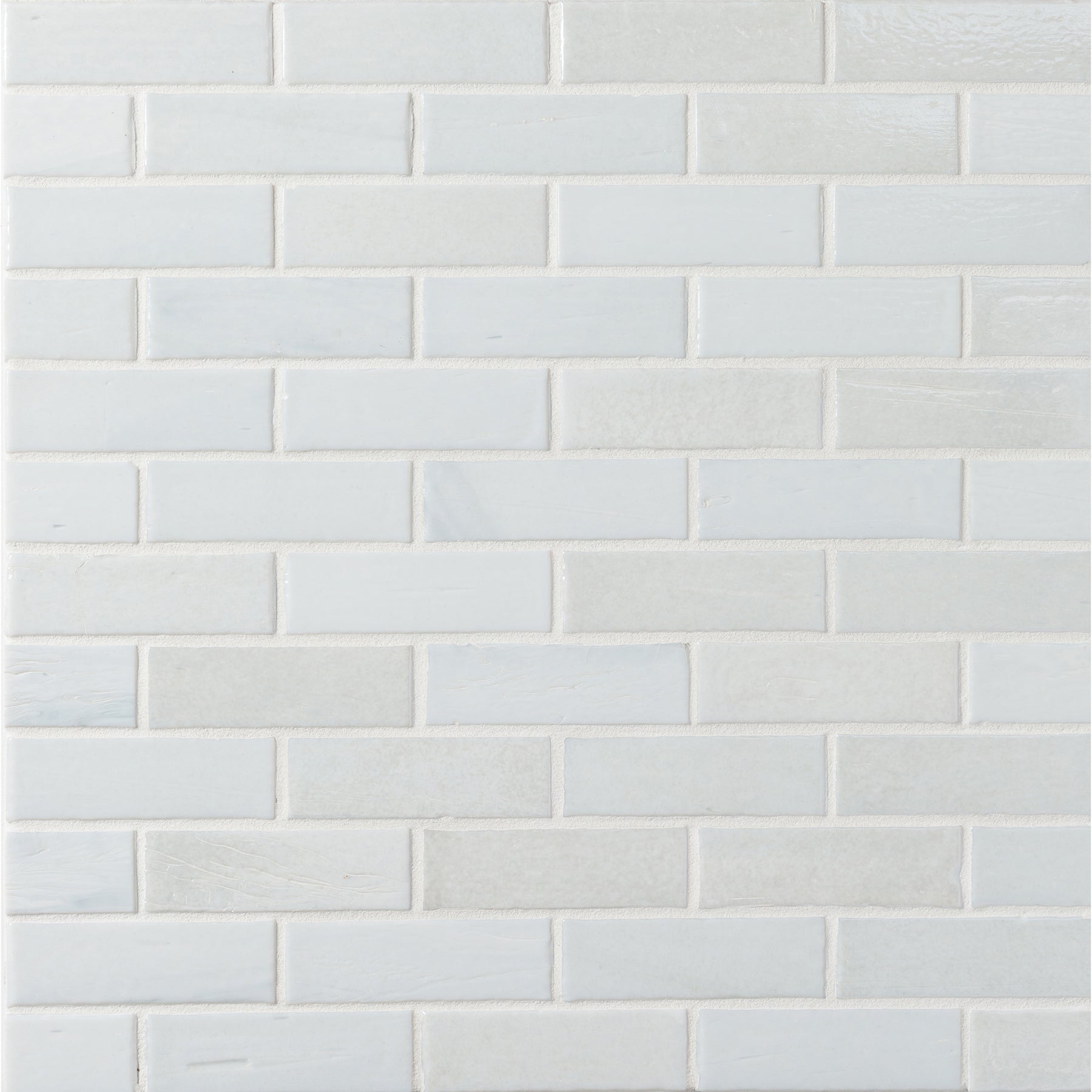 ELEMENTS: Bright White 1"x3" Staggered Joint Field Mosaic (9.46"x12.49" | pearl)