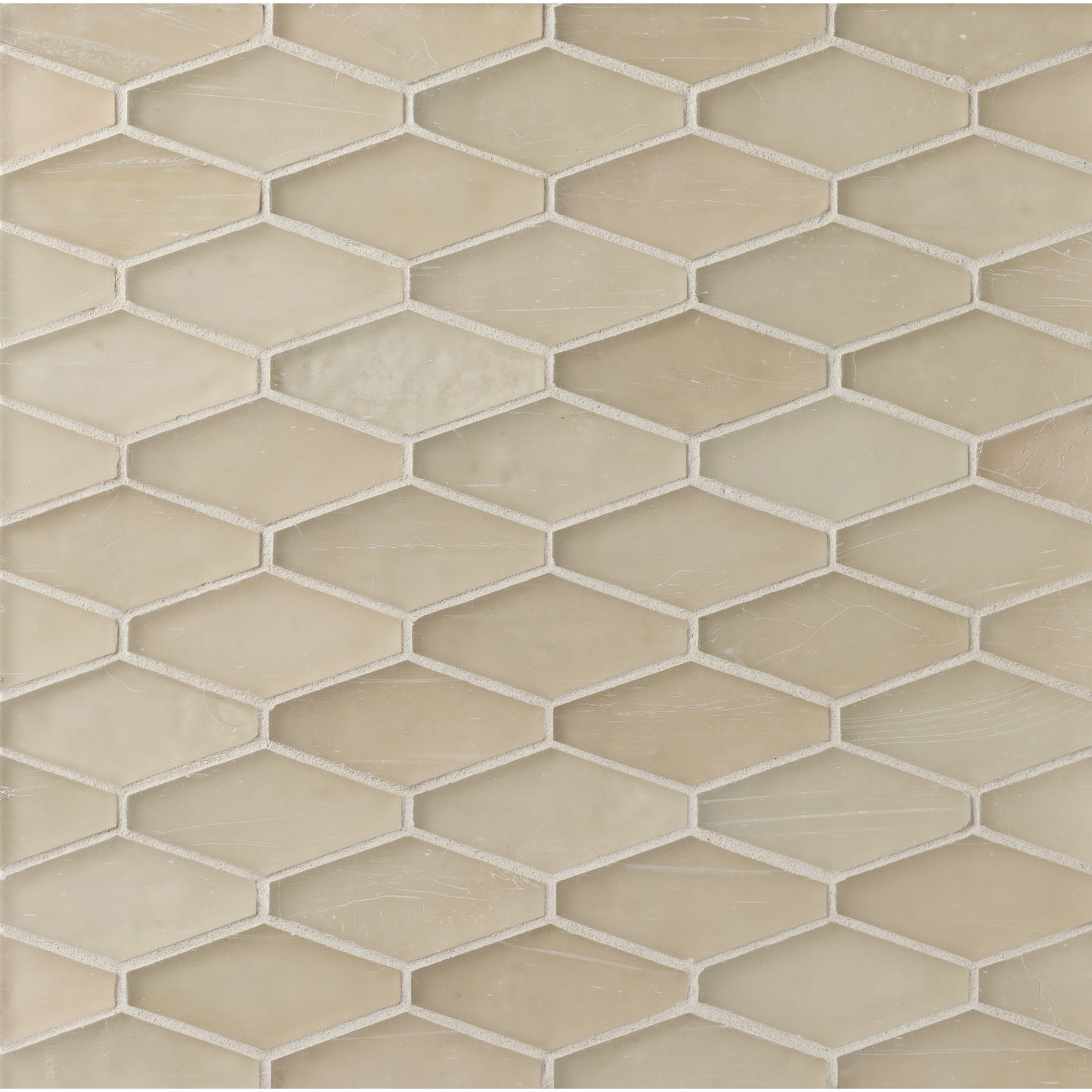 ELEMENTS: Miami Sand Mod Hex Elongated Hexagon Field Mosaic (9.45"x11.73" | silk)