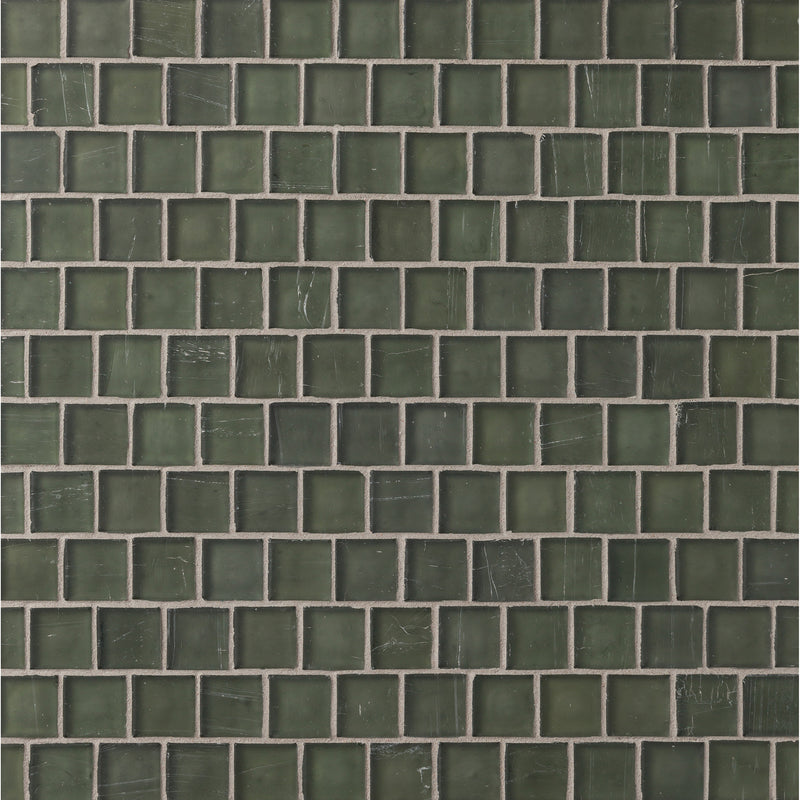ELEMENTS: Seaweed 1"x1" Staggered Joint Field Mosaic (12.46"x12.40" | silk)