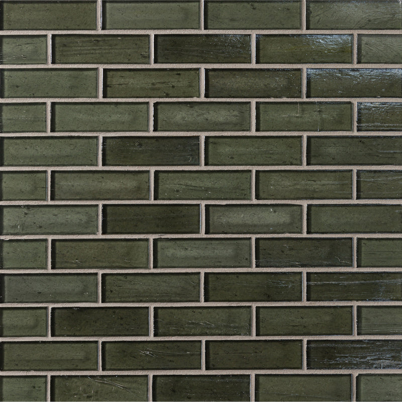 ELEMENTS: Seaweed 1"x3" Staggered Joint Field Mosaic (9.46"x12.49" | pearl)