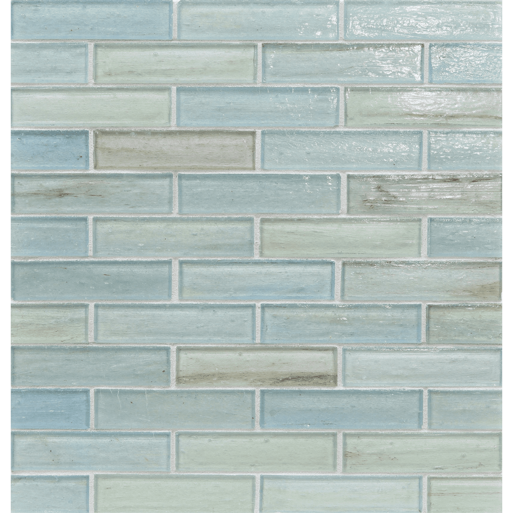HAISEN: Aqua 1"x4" Staggered Joint Field Mosaic (9.92"x12.41" | natural)
