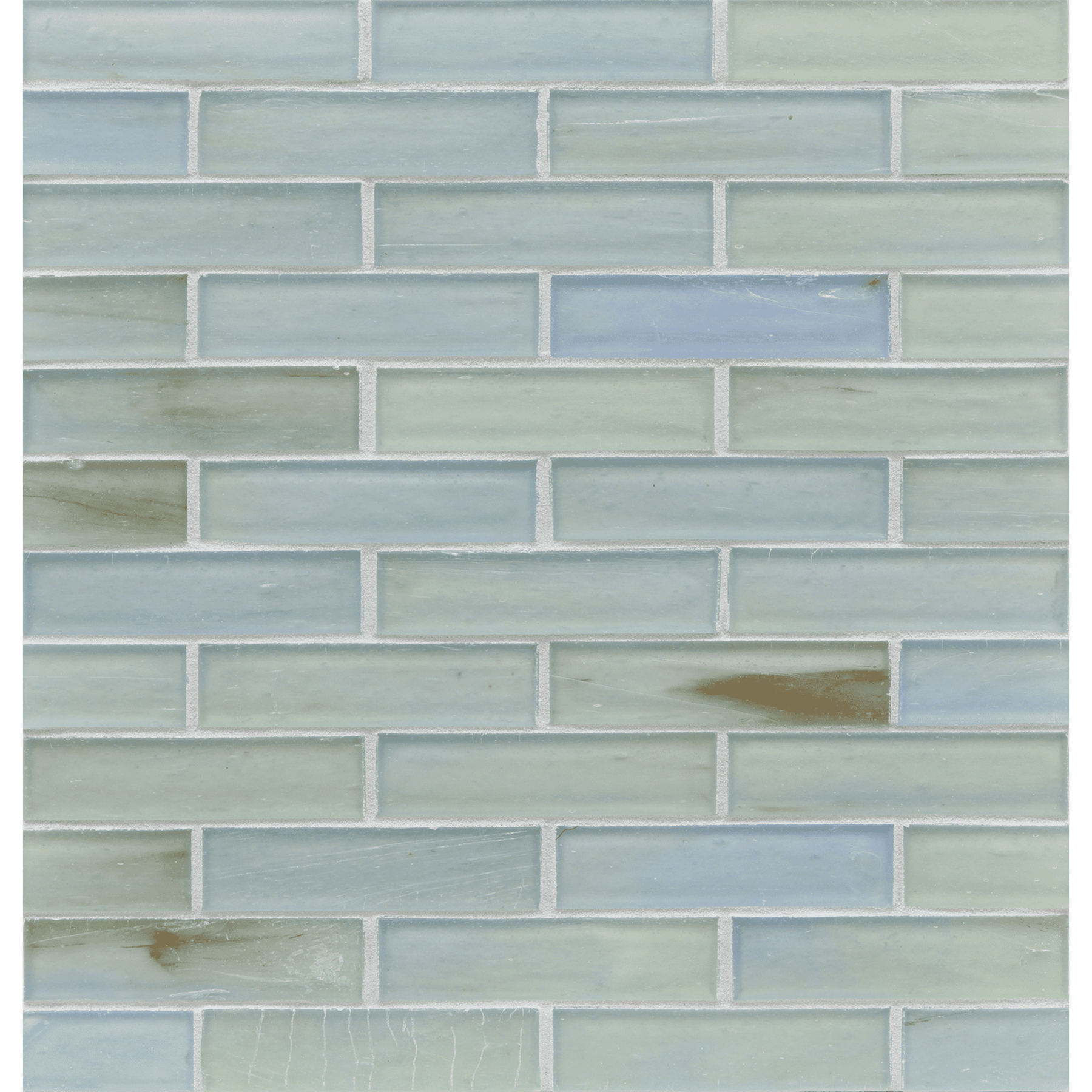 HAISEN: Aqua 1"x4" Staggered Joint Field Mosaic (9.92"x12.41" | silk)