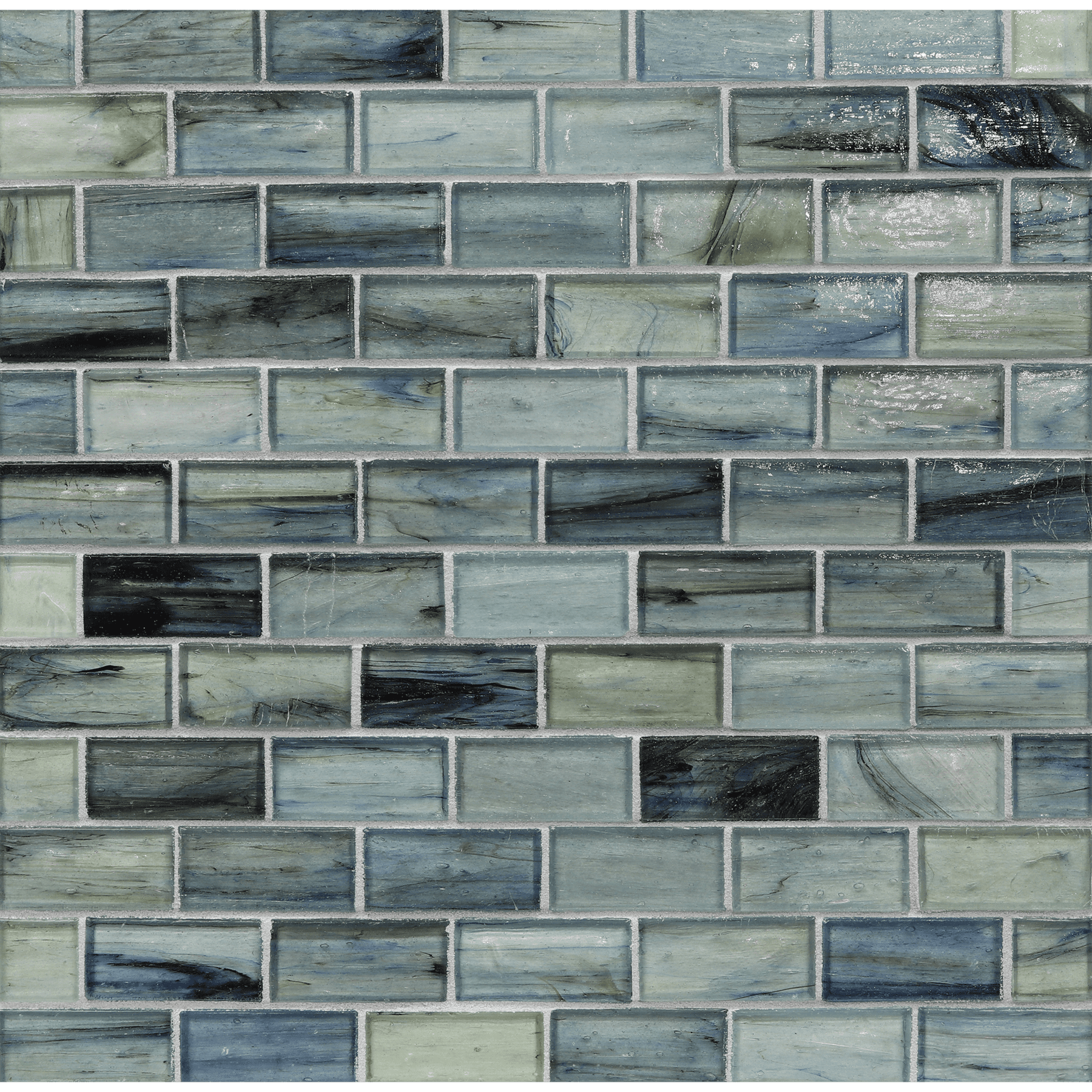 HAISEN: Azuline 1"x2" Staggered Joint Field Mosaic (11.52"x12.51" | natural)
