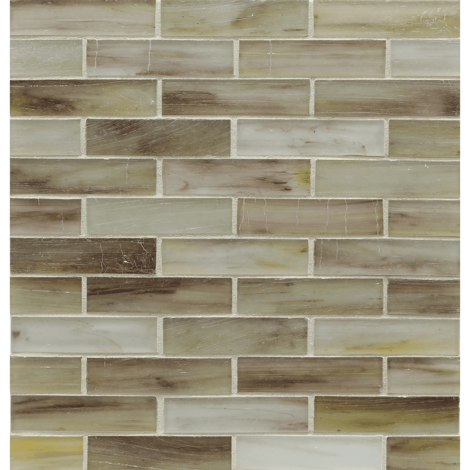 HAISEN: Light Walnut 1"x4" Staggered Joint Field Mosaic (9.92"x12.41" | silk)