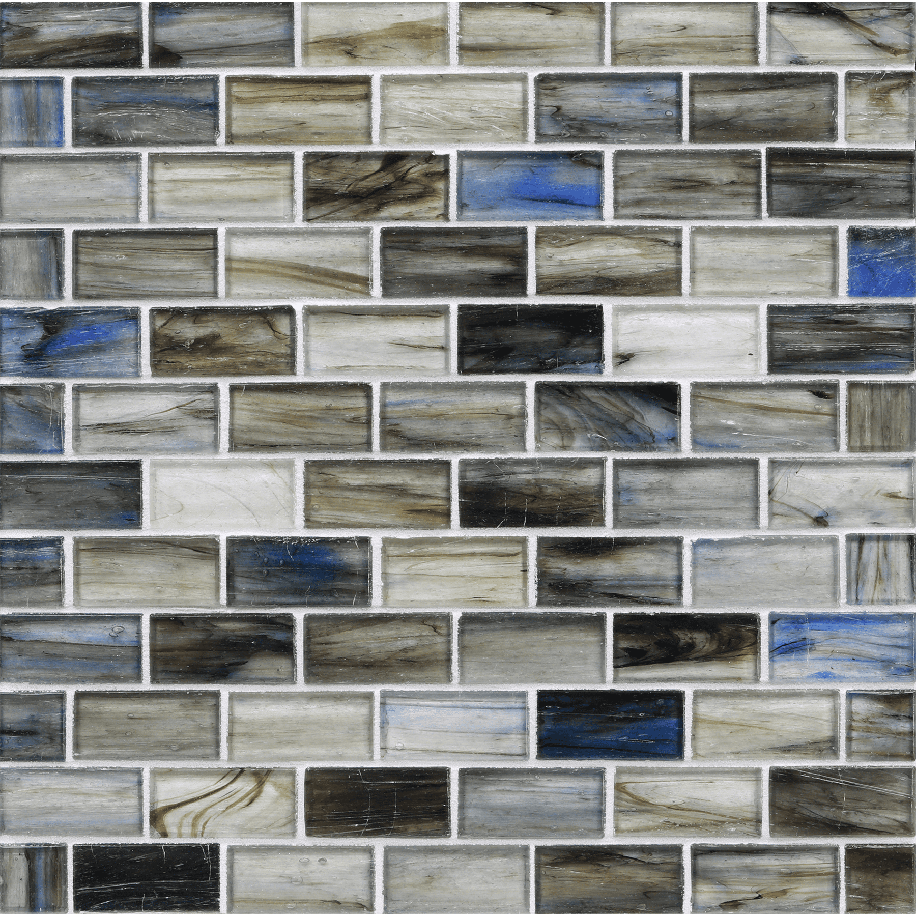 HAISEN: Steel 1"x2" Staggered Joint Field Mosaic (11.52"x12.51" | natural)