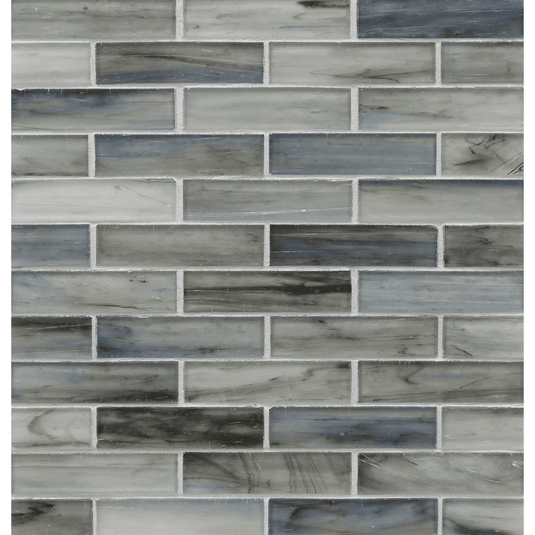 HAISEN: Steel 1"x4" Staggered Joint Field Mosaic (9.92"x12.41" | silk)