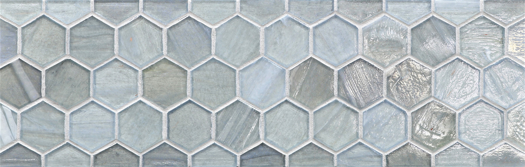 JAW: Aero 2" Hexagonal Border Mosaic (11.64"x5.83" | pearl)