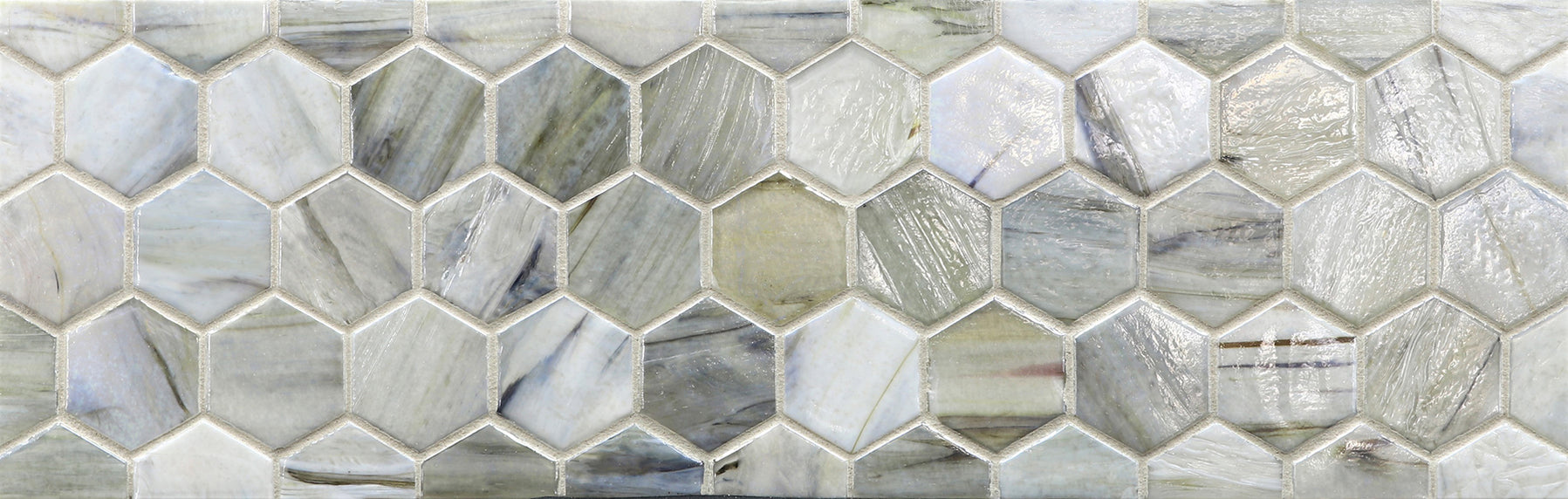 JAW: Bari 2" Hexagonal Border Mosaic (11.64"x5.83" | pearl)