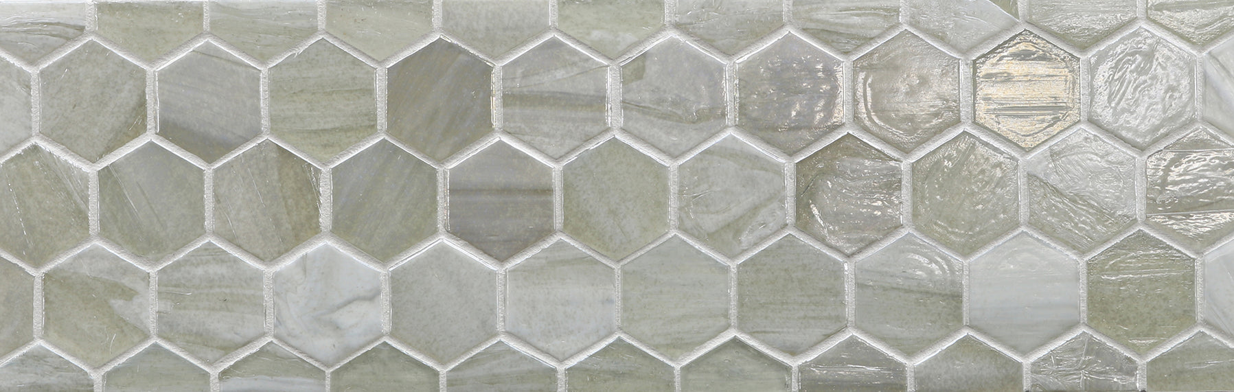 JAW: Matera 2" Hexagonal Border Mosaic (11.64"x5.83" | pearl)