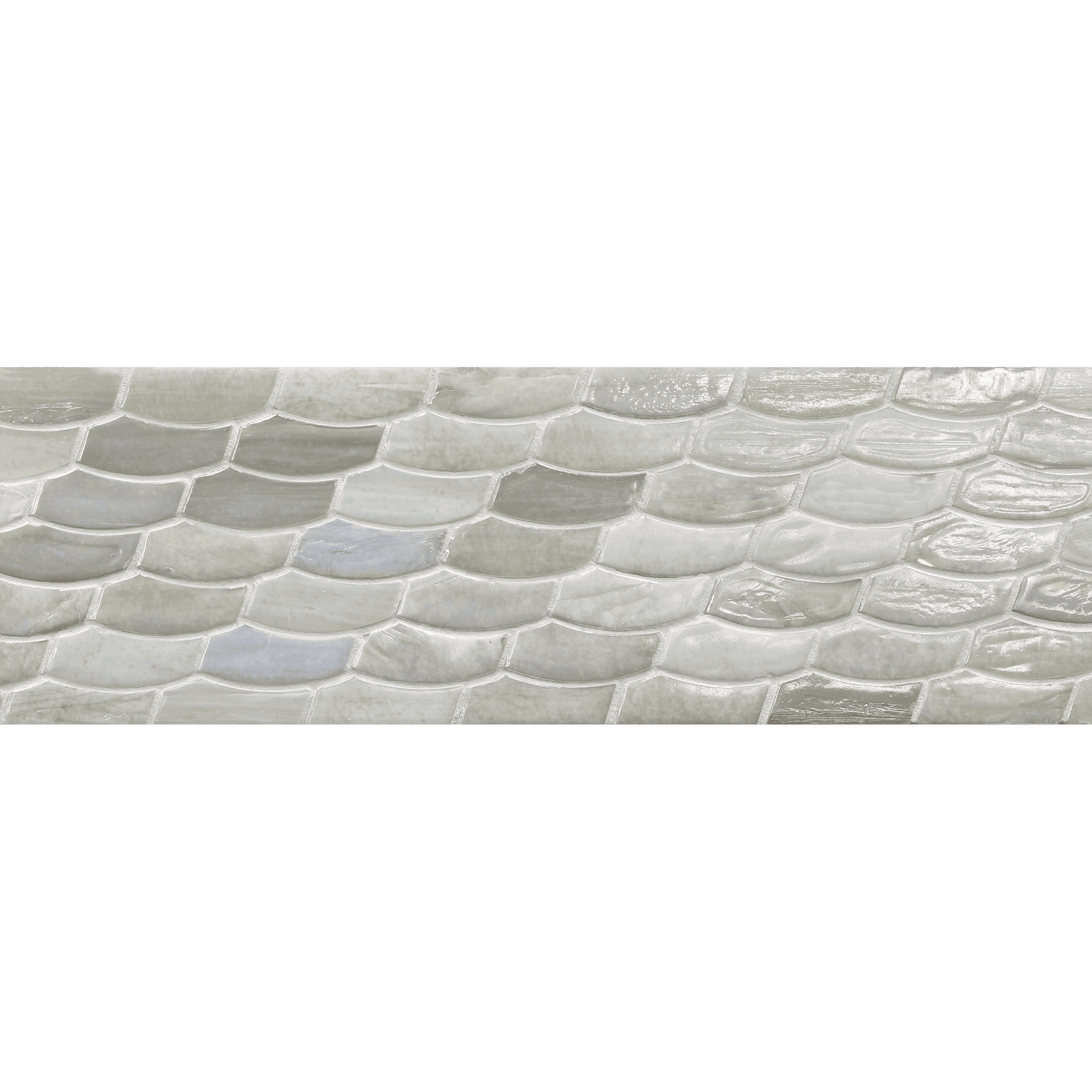 JAW: Matera Feather Offset Border Mosaic (12.36"x5.96" | pearl)
