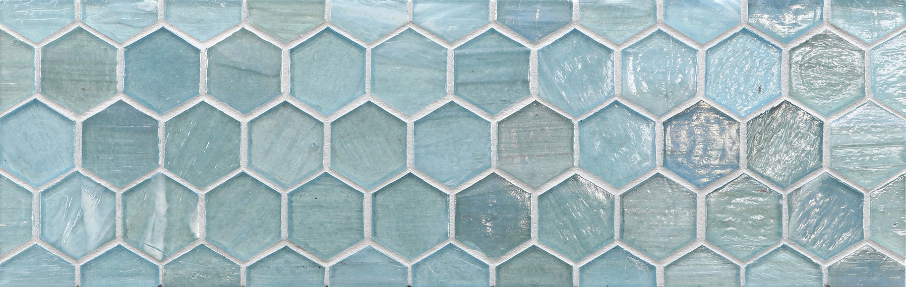 JAW: Mineral Springs 2" Hexagonal Border Mosaic (11.64"x5.83" | pearl)