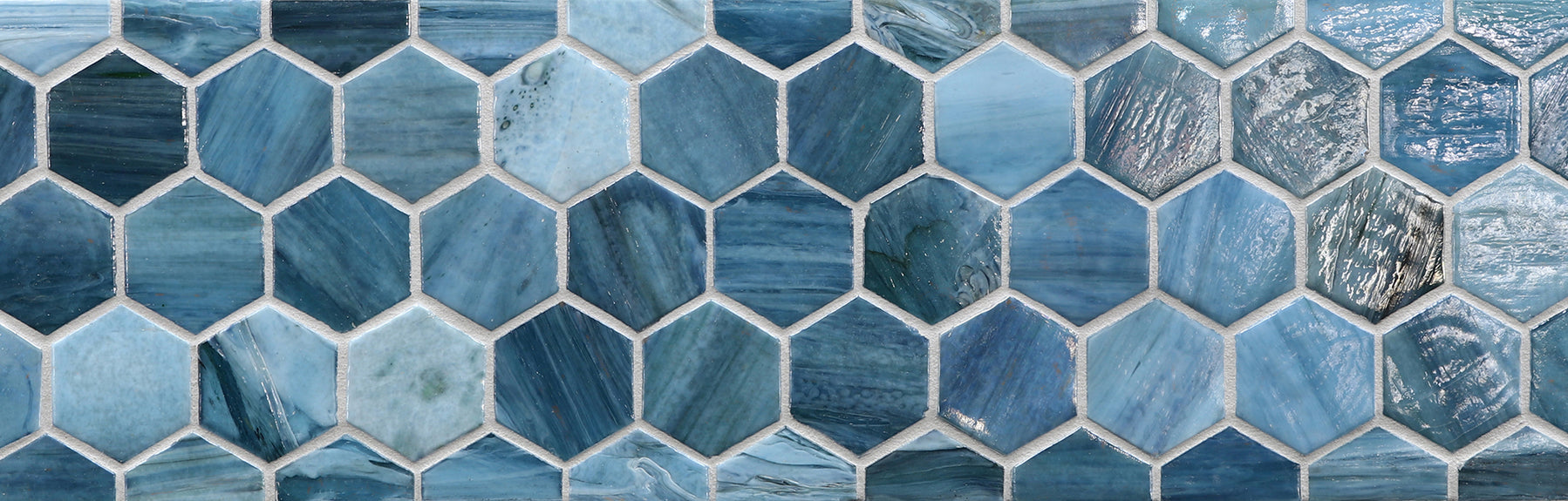 JAW: Umbria 2" Hexagonal Border Mosaic (11.64"x5.83" | pearl)