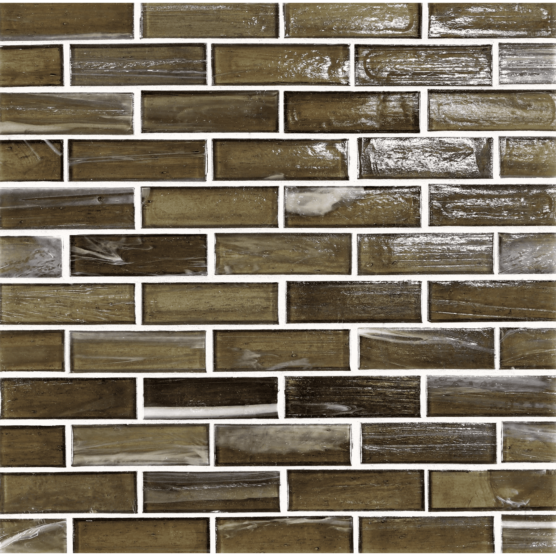 LAPIS: Chestnut 1"x3" Staggered Joint Field Mosaic (9.46"x12.49" | pearl)