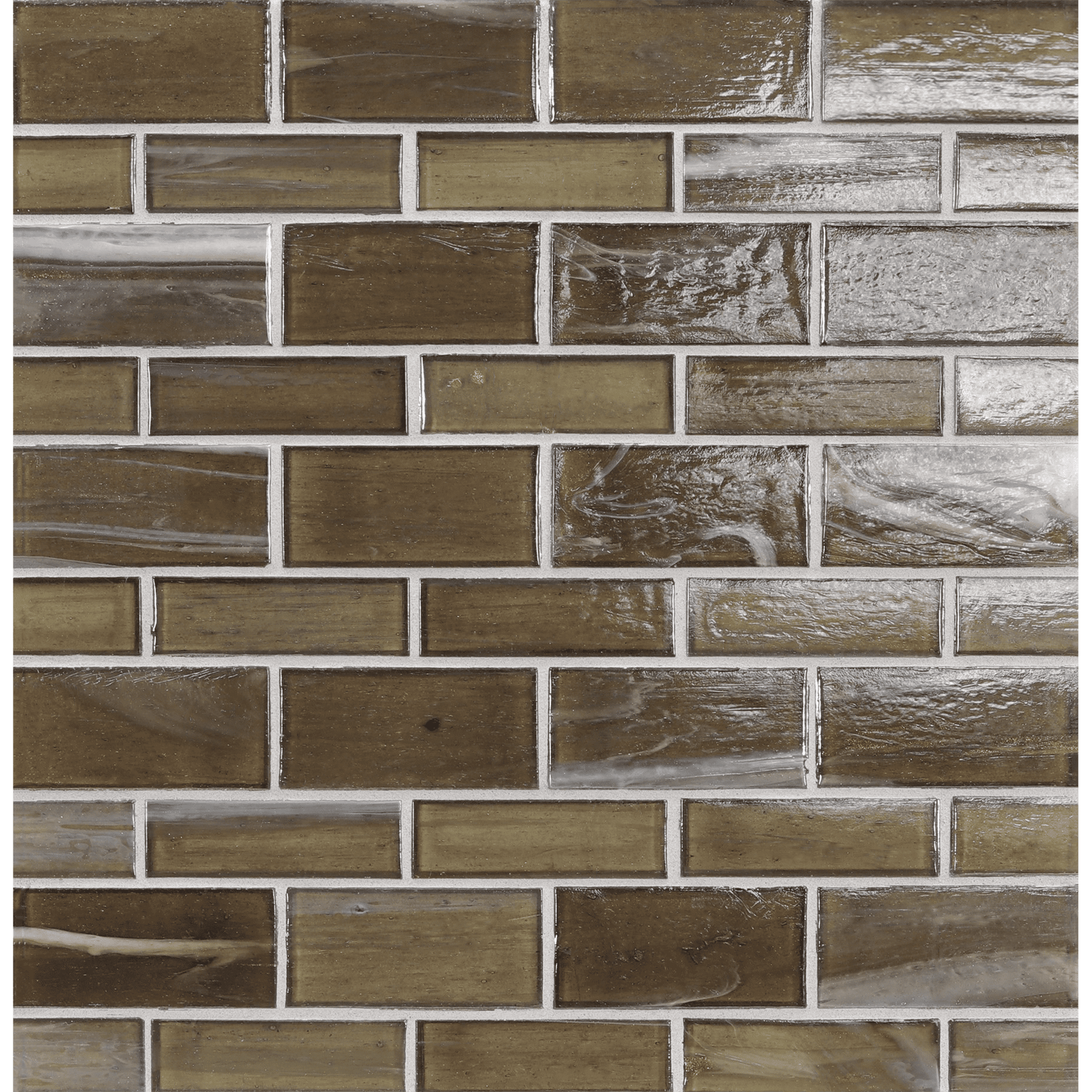 LAPIS: Chestnut Mingle Staggered Joint Field Mosaic (9.46"x13.00" | pearl)