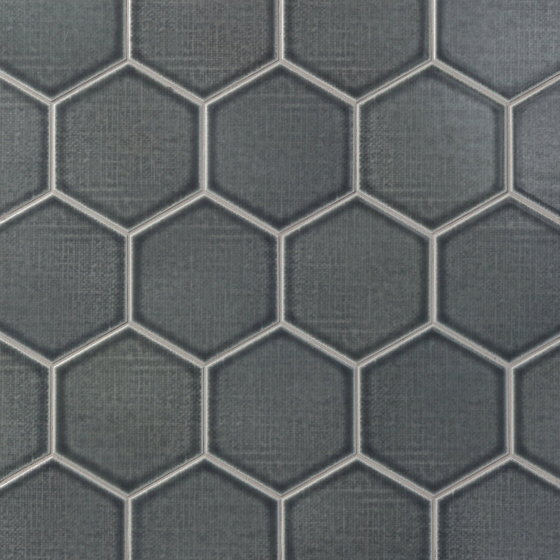 LINEN: Dapper Grey Hexagon Field Tile (4" | semi glossy)