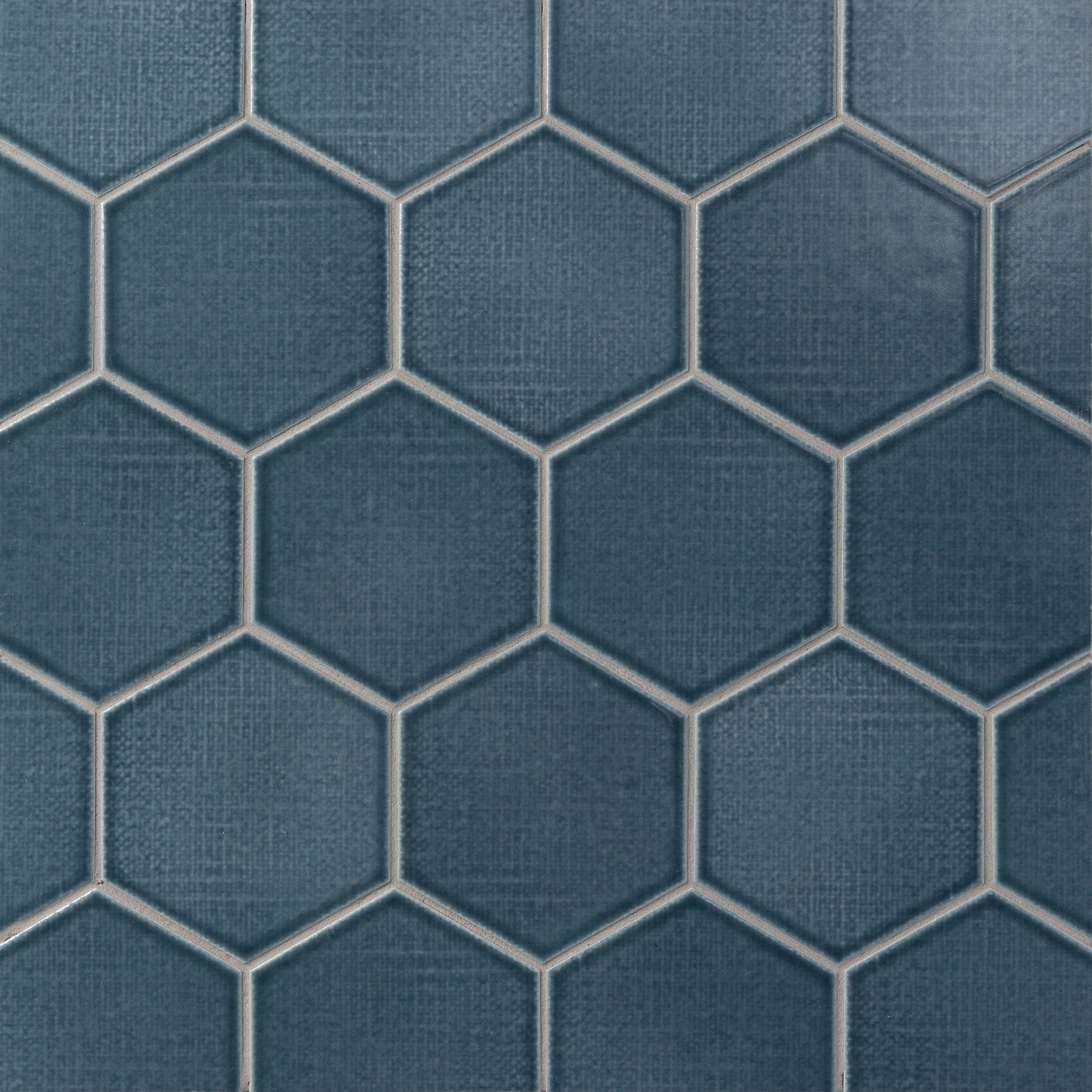 LINEN: Denim Hexagon Field Tile (4" | semi glossy)