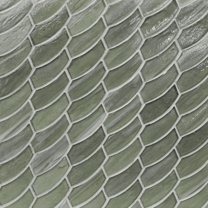 LUCE: Aurora Feather Offset Field Mosaic (10.41"x11.24" | pearl)
