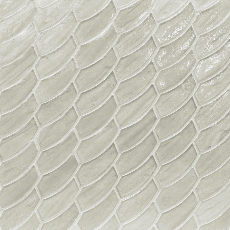 LUCE: Moonlit Feather Offset Field Mosaic (10.41"x11.24" | pearl)