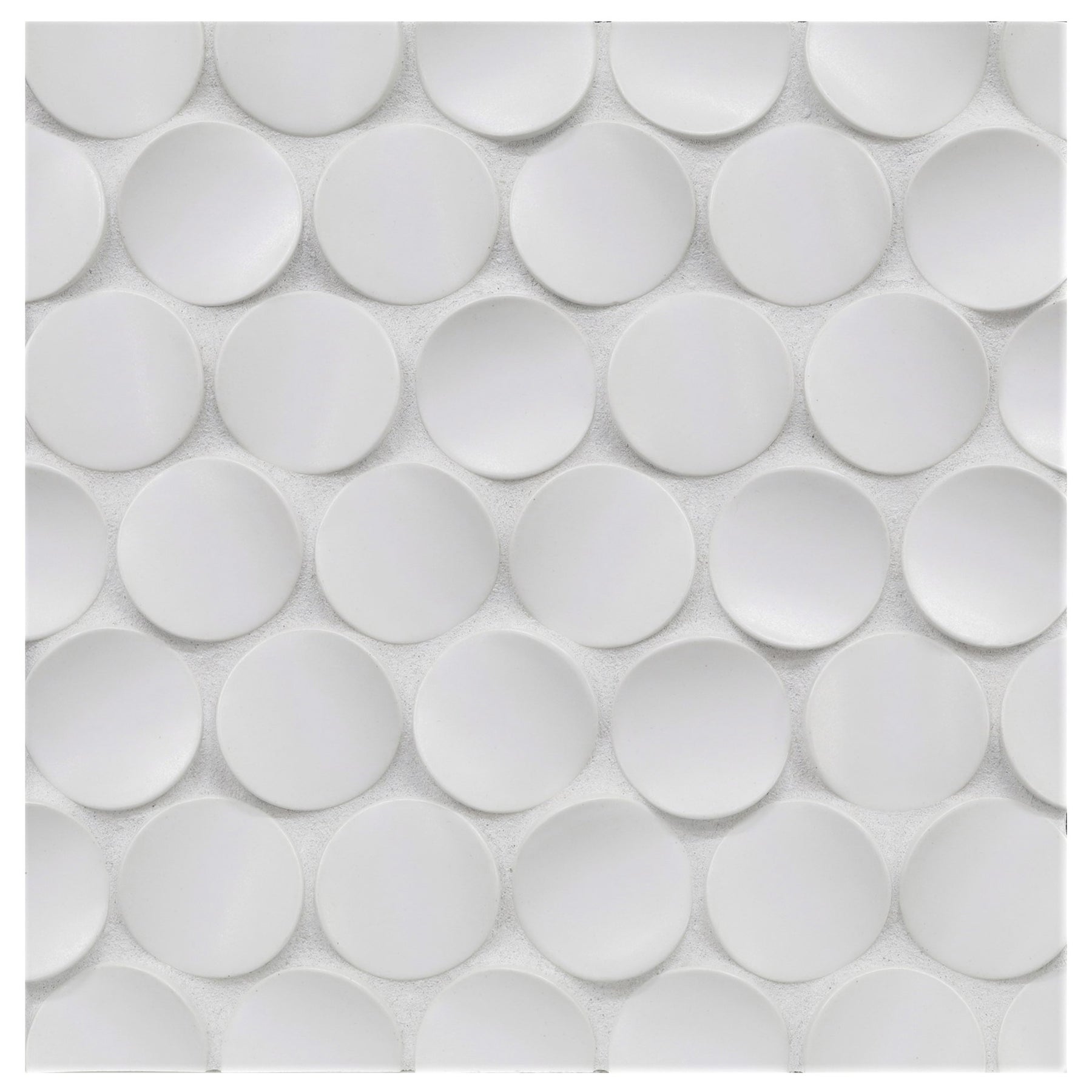 NAMIBIA: White Sand Crescent Penny Round Field Mosaic (11.18"x11.65" | matte)