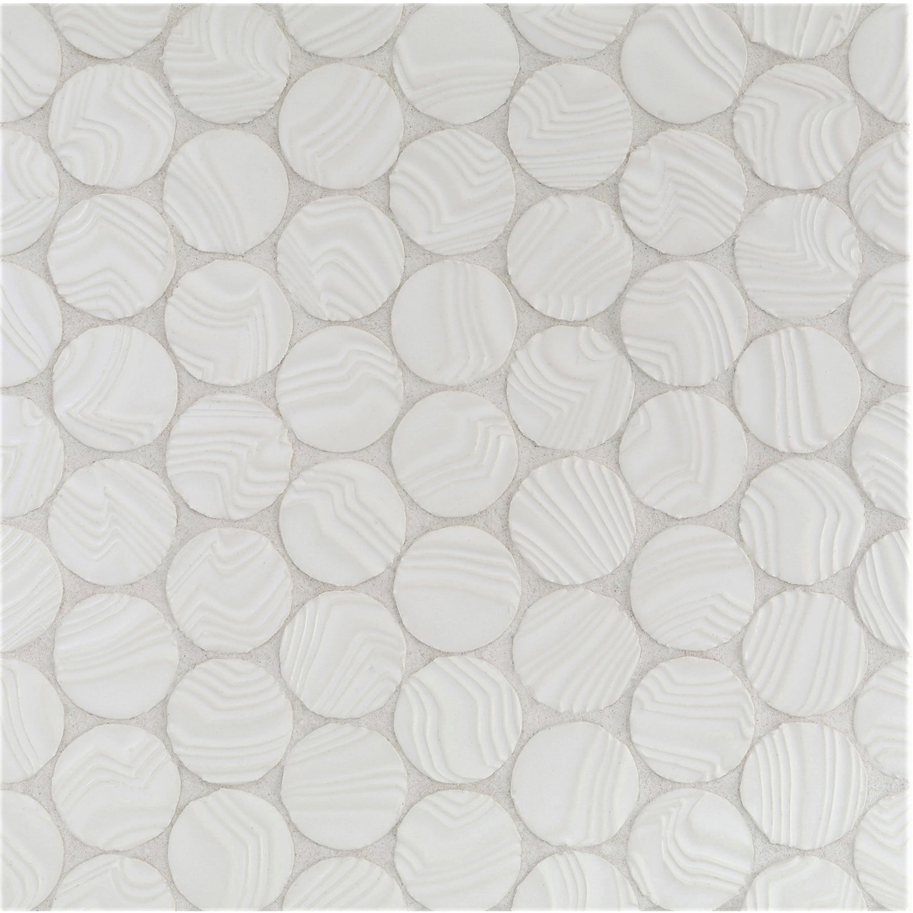NAMIBIA: White Sand Ripples Penny Round Field Mosaic (12.01"x11.89" | matte)