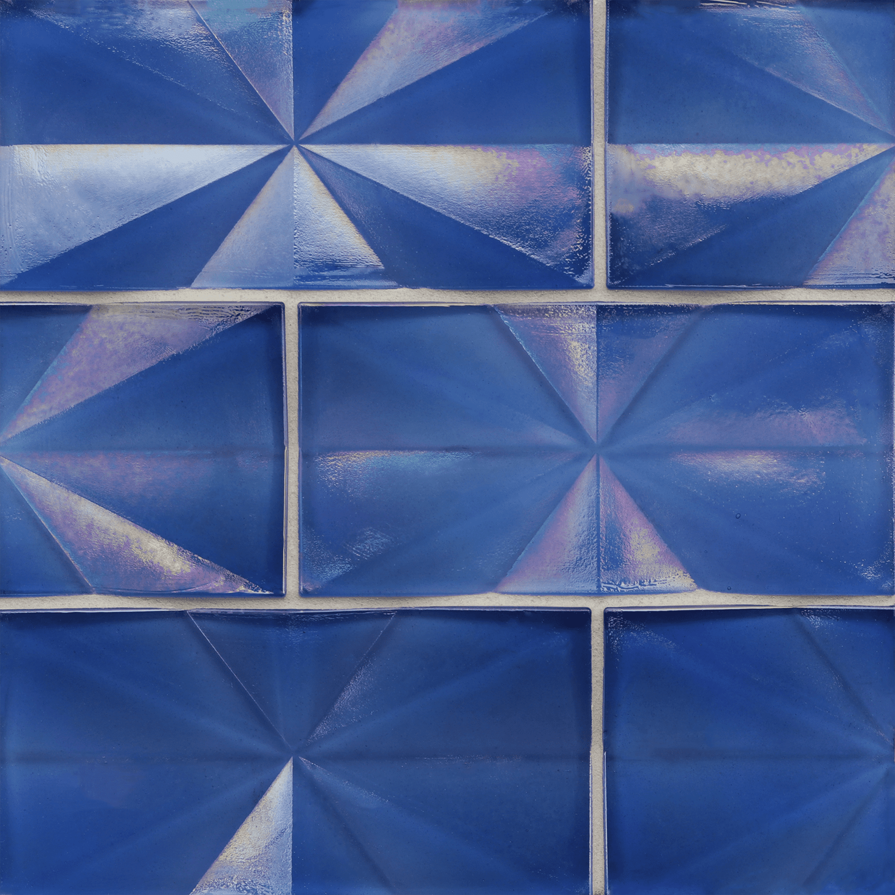 ORIGAMI FIELD: Aqua Blue Moxie Rectangle Field Tile (4"x8" | pearl)
