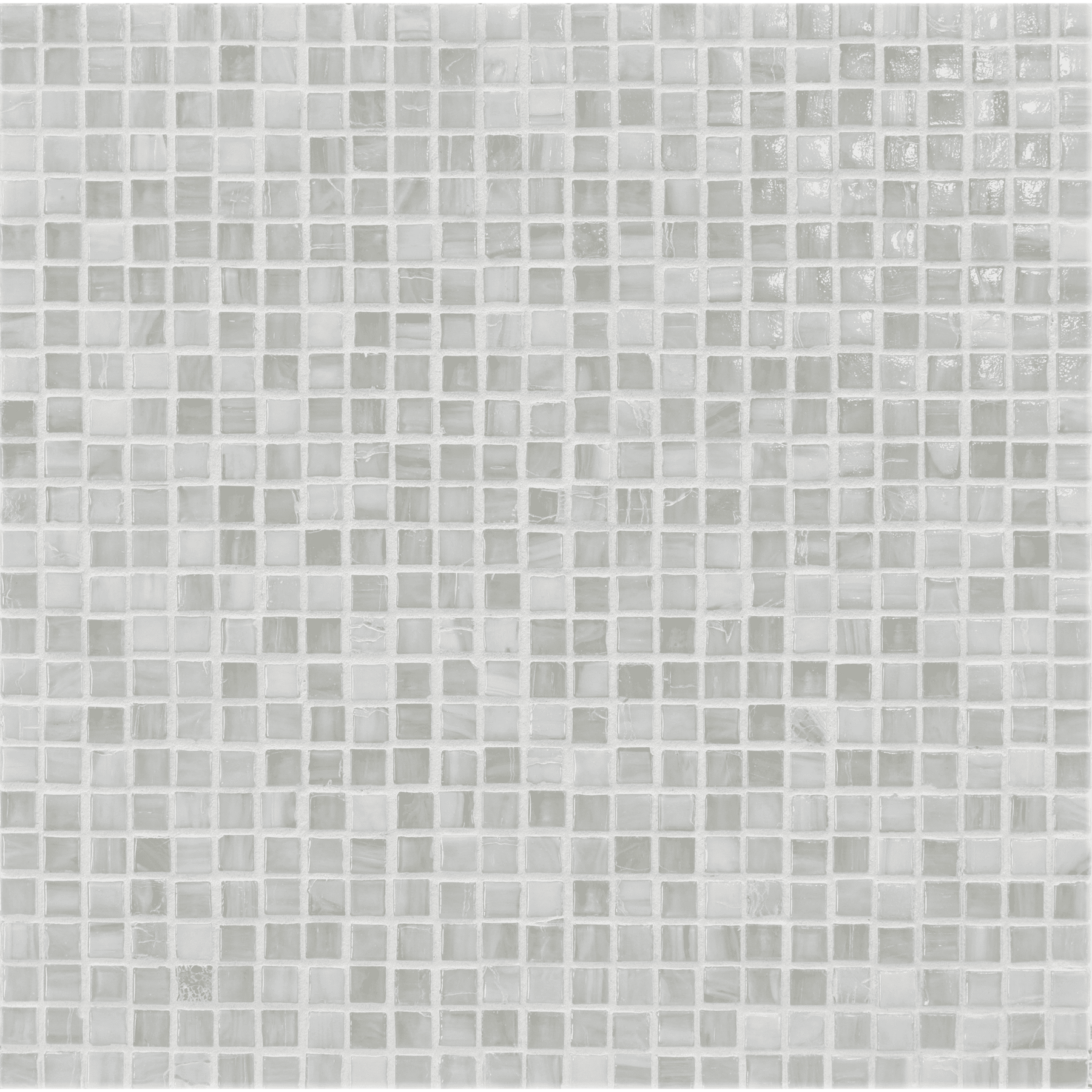 SHIBUI: Bleached White 0.5"x0.5" Straight Stack Field Mosaic (12.52"x12.52" | natural)