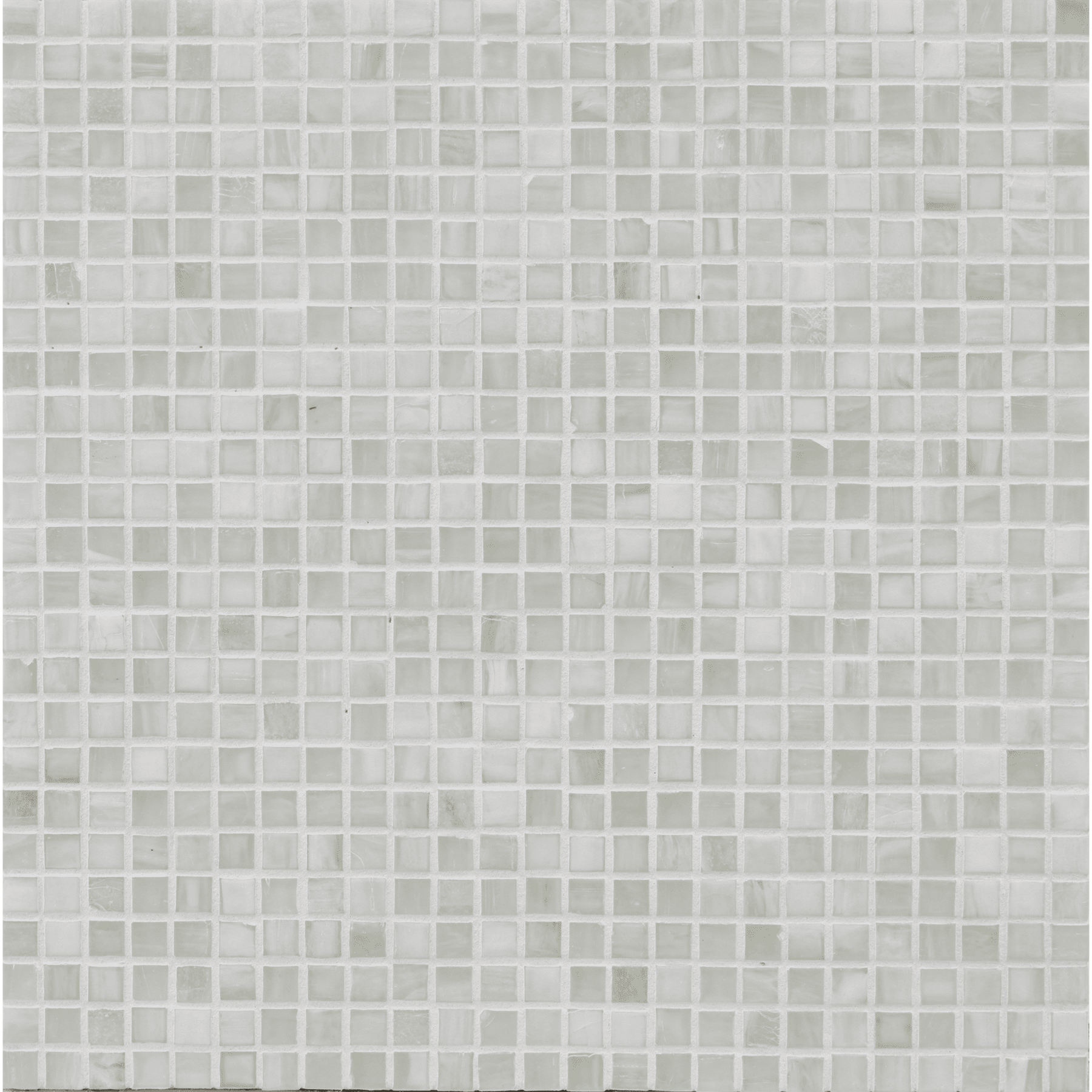 SHIBUI: Bleached White 0.5"x0.5" Straight Stack Field Mosaic (12.52"x12.52" | silk)