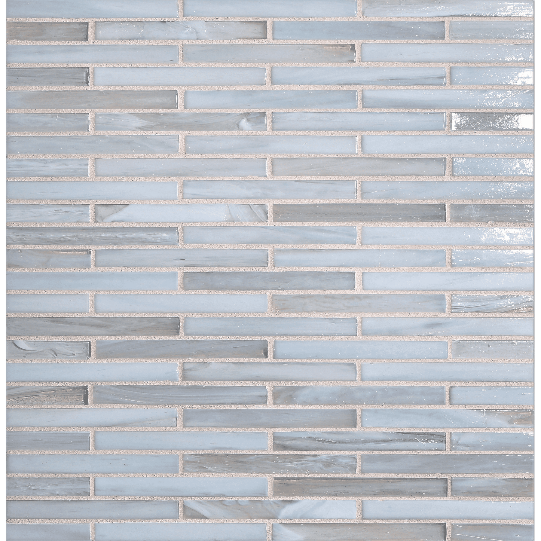 SHIBUI: Bleached White 0.5"x4" Staggered Joint Field Mosaic (9.92"x12.14" | natural)