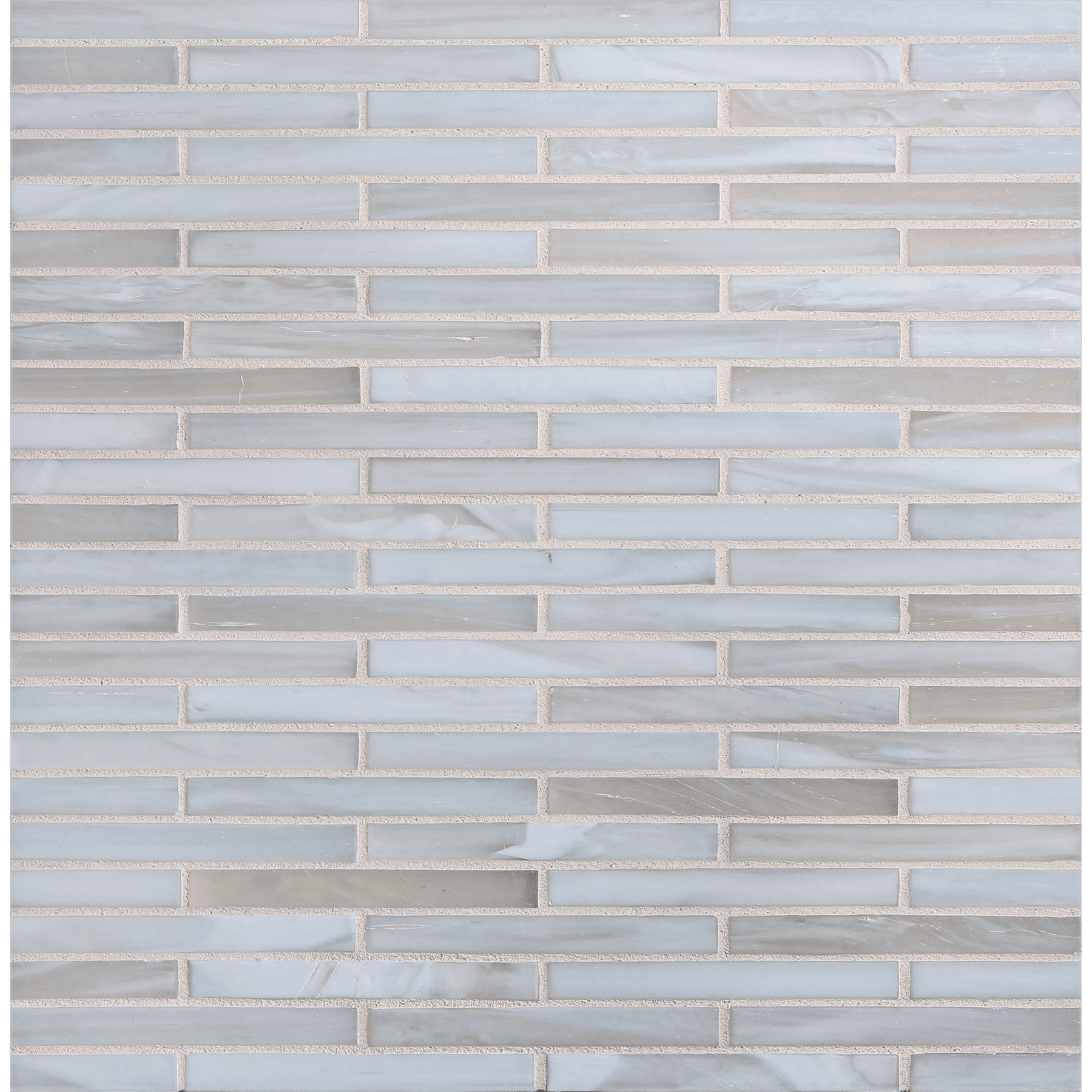SHIBUI: Bleached White 0.5"x4" Staggered Joint Field Mosaic (9.92"x12.14" | silk)