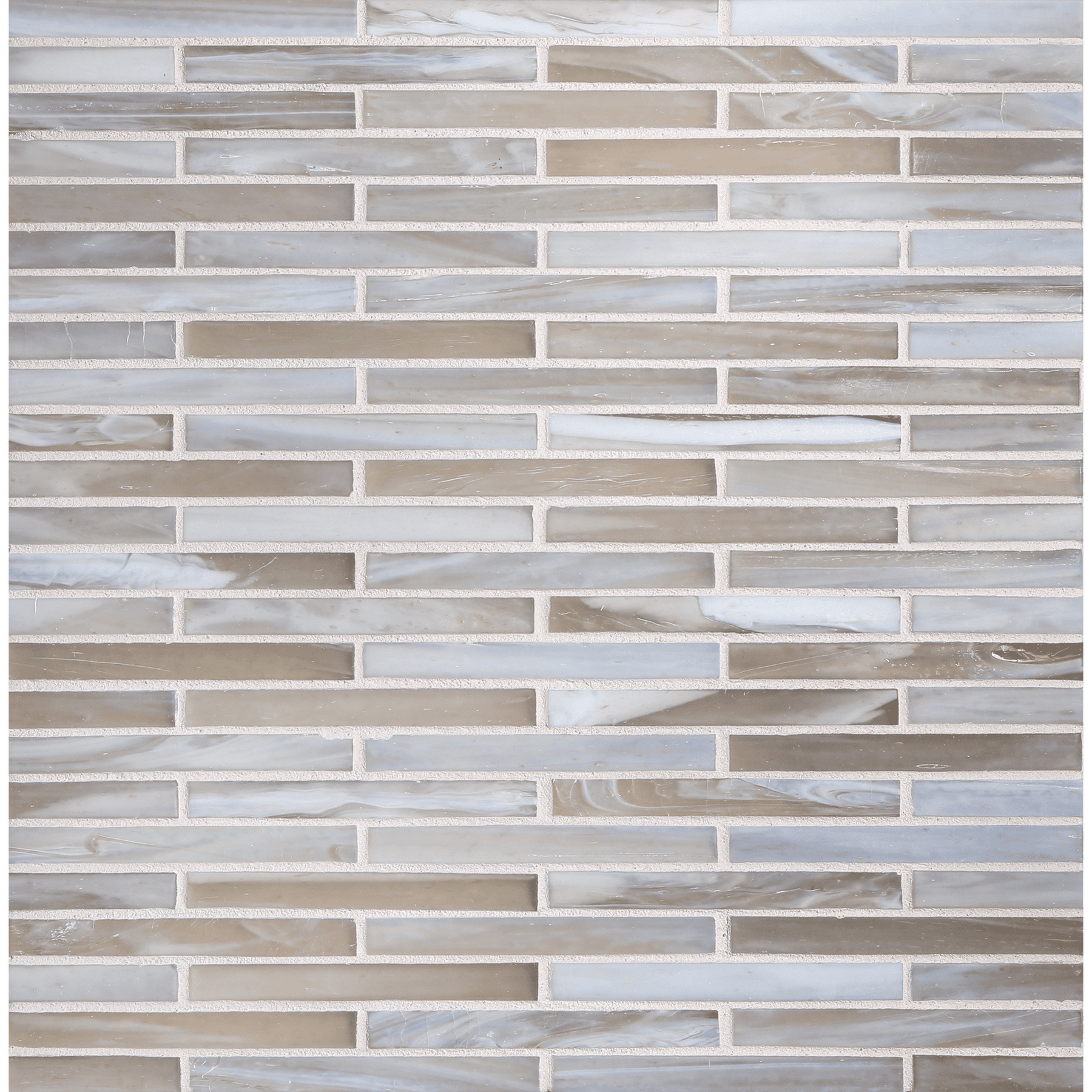 SHIBUI: Buff 0.5"x4" Staggered Joint Field Mosaic (9.92"x12.14" | silk)