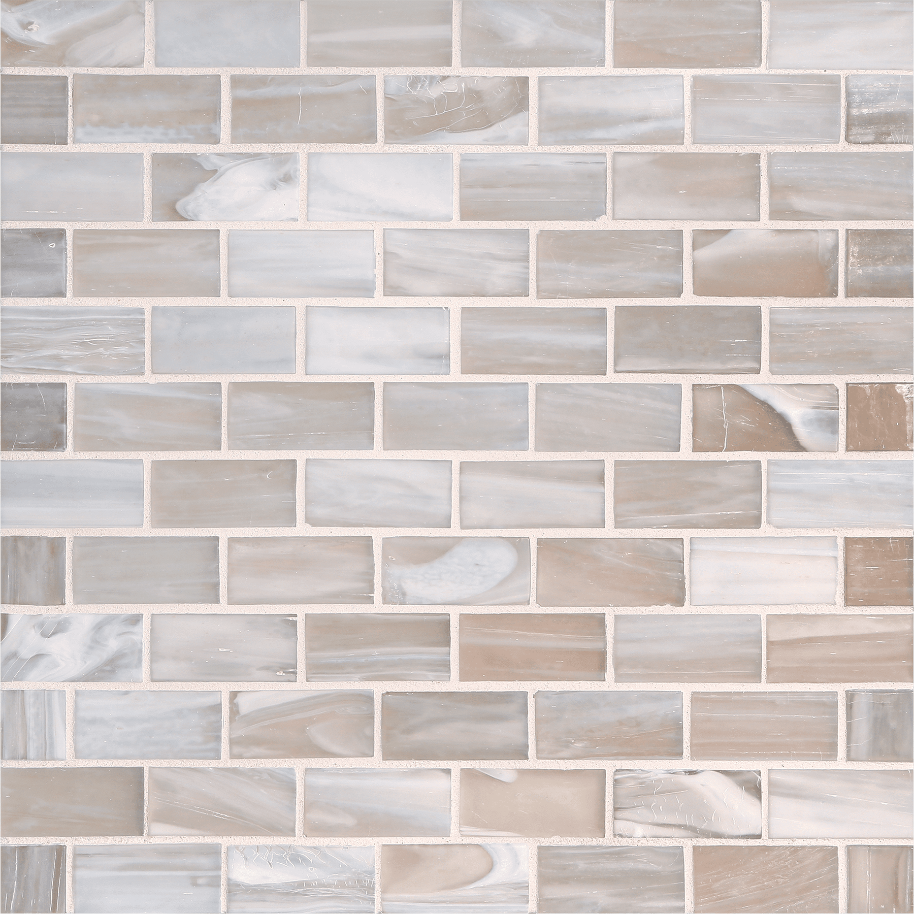 SHIBUI: Buff 1"x2" Staggered Joint Field Mosaic (11.52"x12.51" | silk)