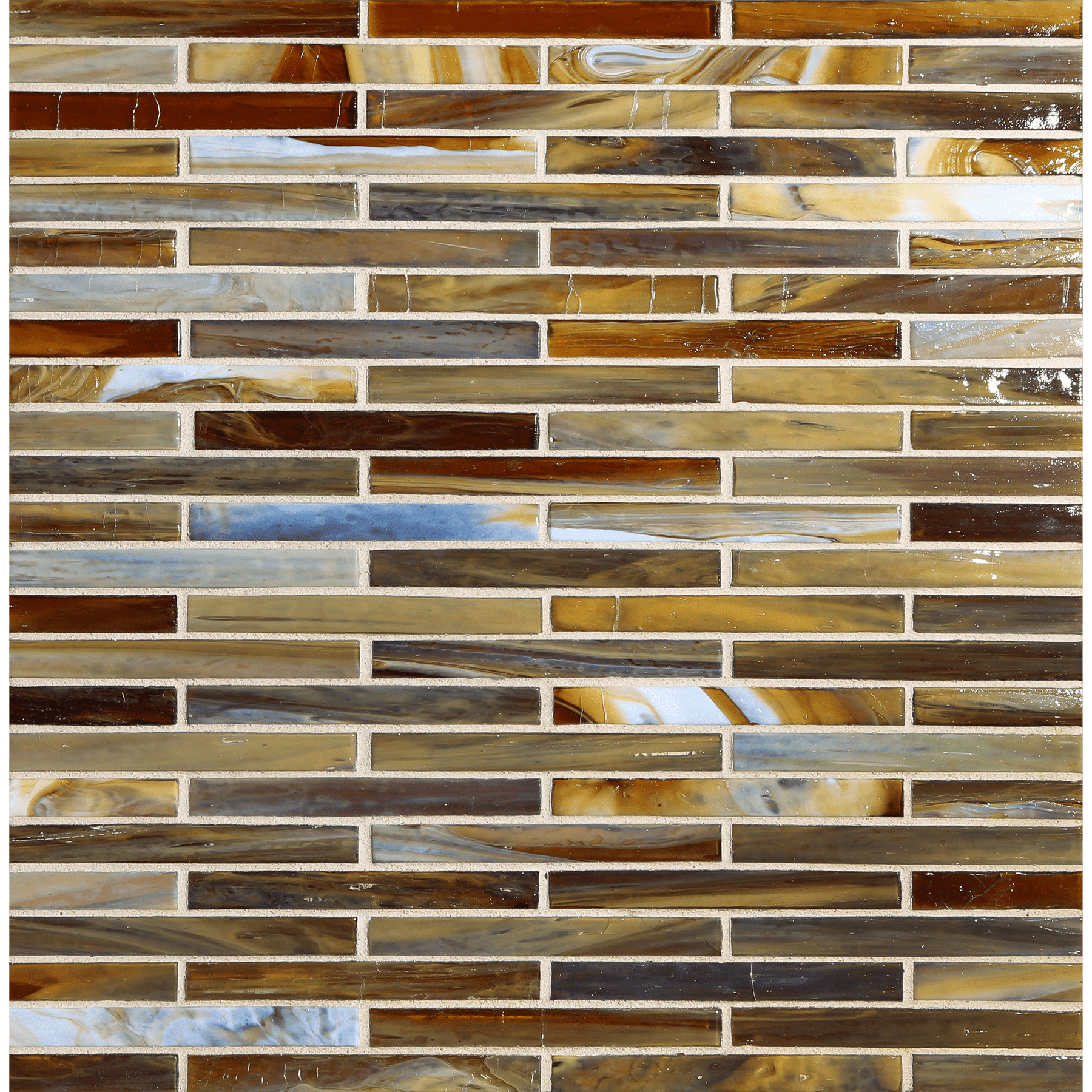 SHIBUI: Leather 0.5"x4" Staggered Joint Field Mosaic (9.92"x12.14" | natural)