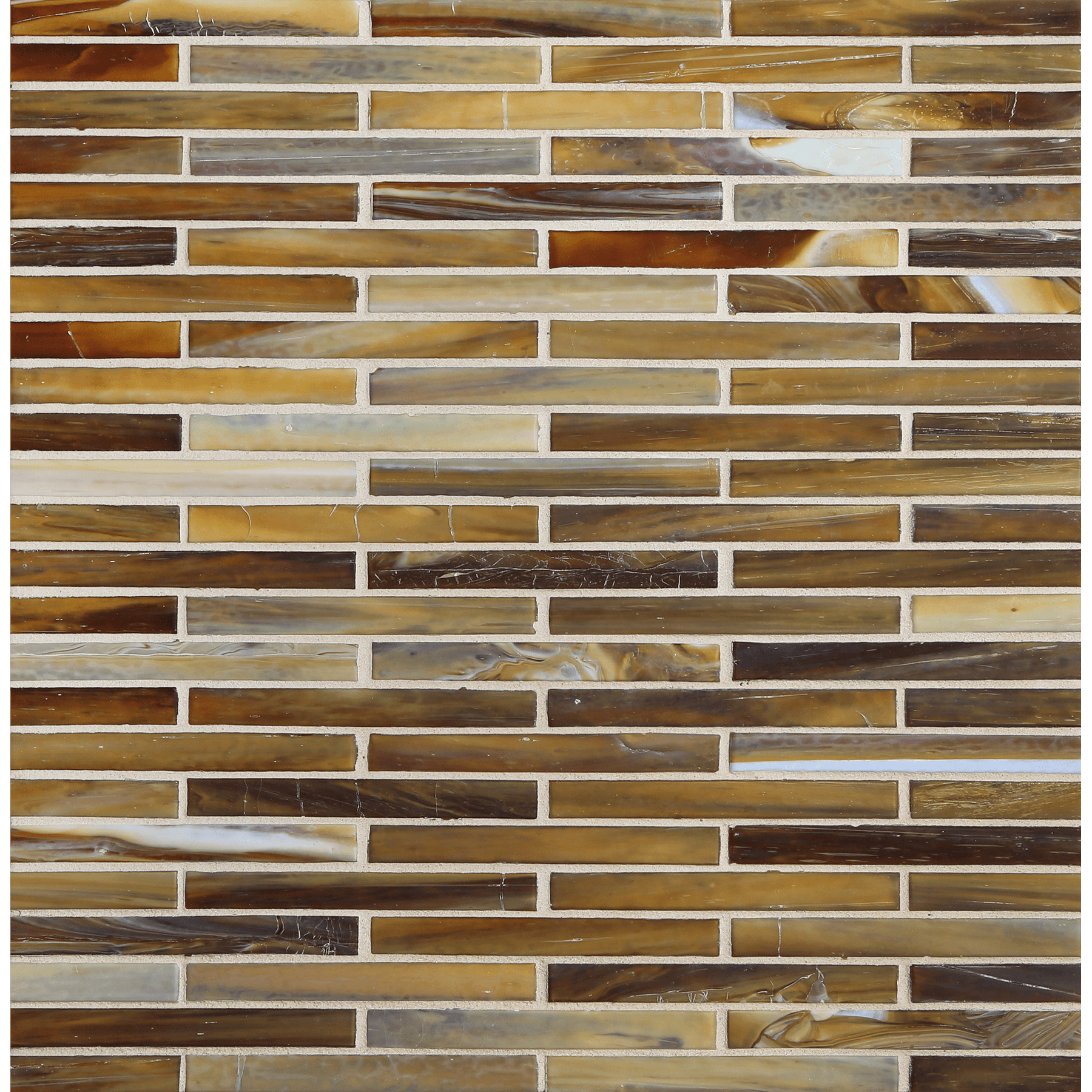 SHIBUI: Leather 0.5"x4" Staggered Joint Field Mosaic (9.92"x12.14" | silk)