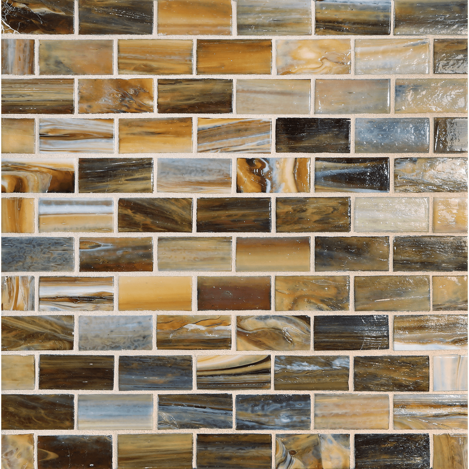 SHIBUI: Leather 1"x2" Staggered Joint Field Mosaic (11.52"x12.51" | natural)