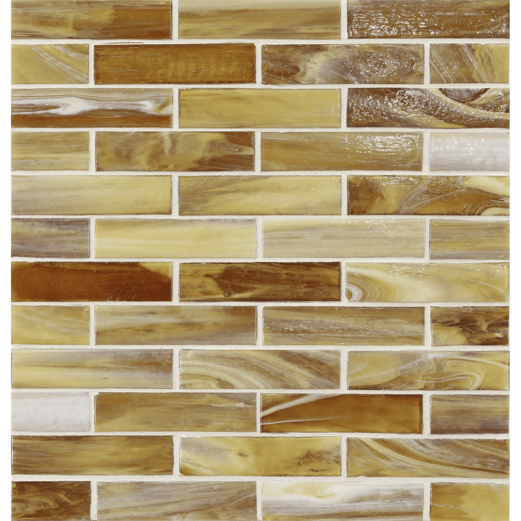 SHIBUI: Leather 1"x4" Staggered Joint Field Mosaic (9.92"x12.41" | natural)