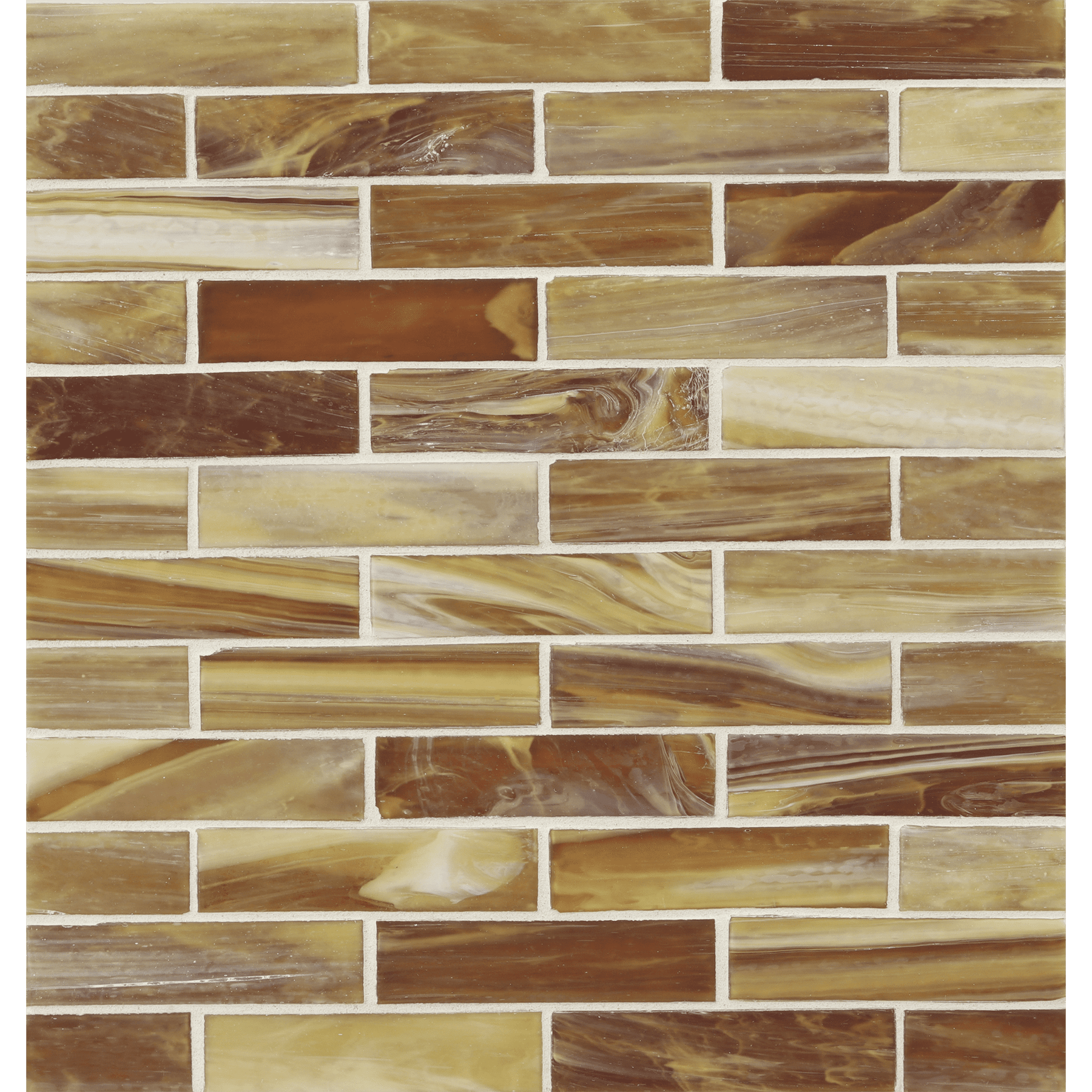 SHIBUI: Leather 1"x4" Staggered Joint Field Mosaic (9.92"x12.41" | silk)