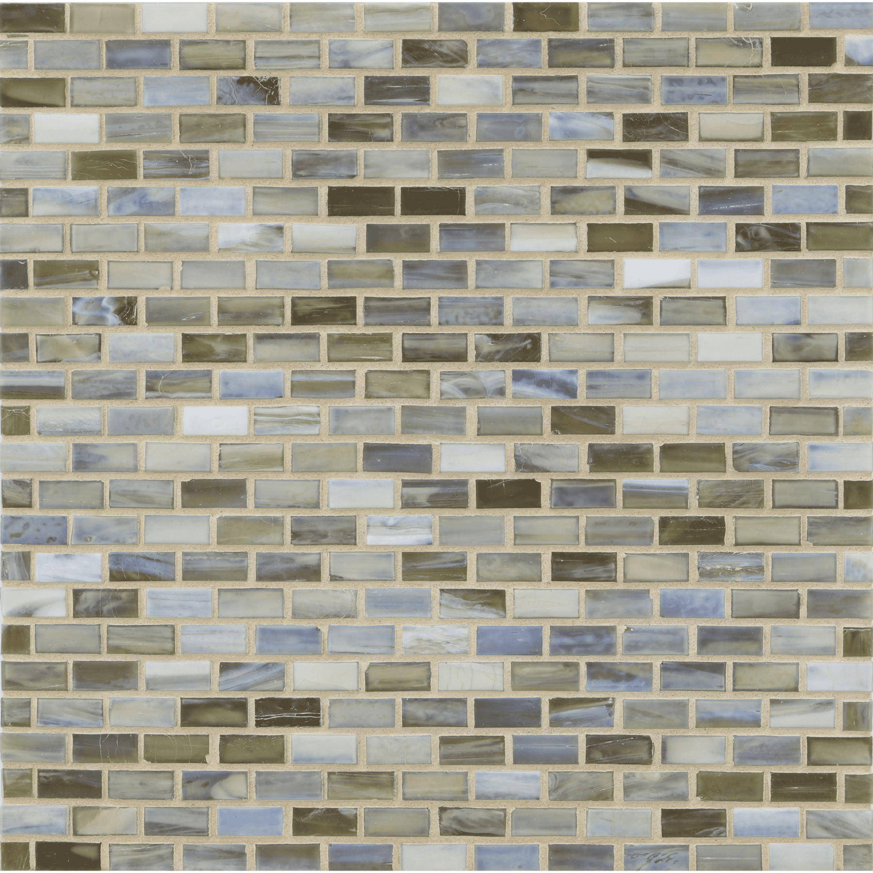 SHIBUI: Ochre 0.5"x1" Staggered Joint Field Mosaic (12.51"x12.51" | silk)