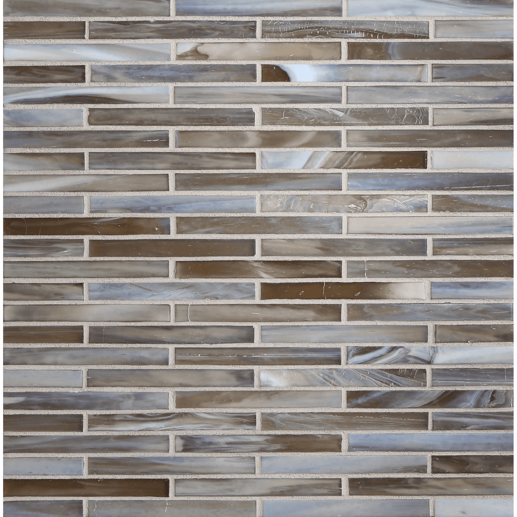 SHIBUI: Ochre 0.5"x4" Staggered Joint Field Mosaic (9.92"x12.14" | silk)