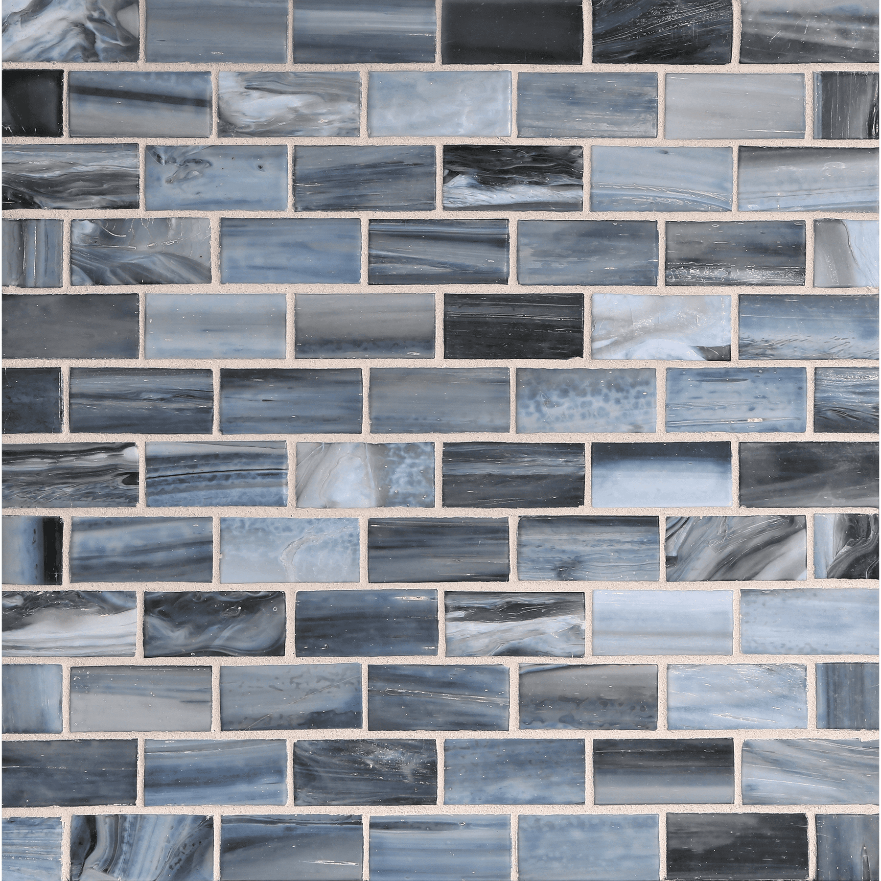 SHIBUI: Sevres Blue 1"x2" Staggered Joint Field Mosaic (11.52"x12.51" | silk)