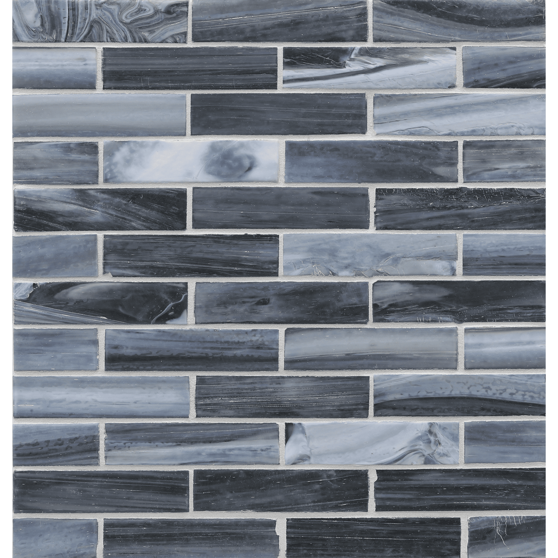 SHIBUI: Sevres Blue 1"x4" Staggered Joint Field Mosaic (9.92"x12.41" | silk)