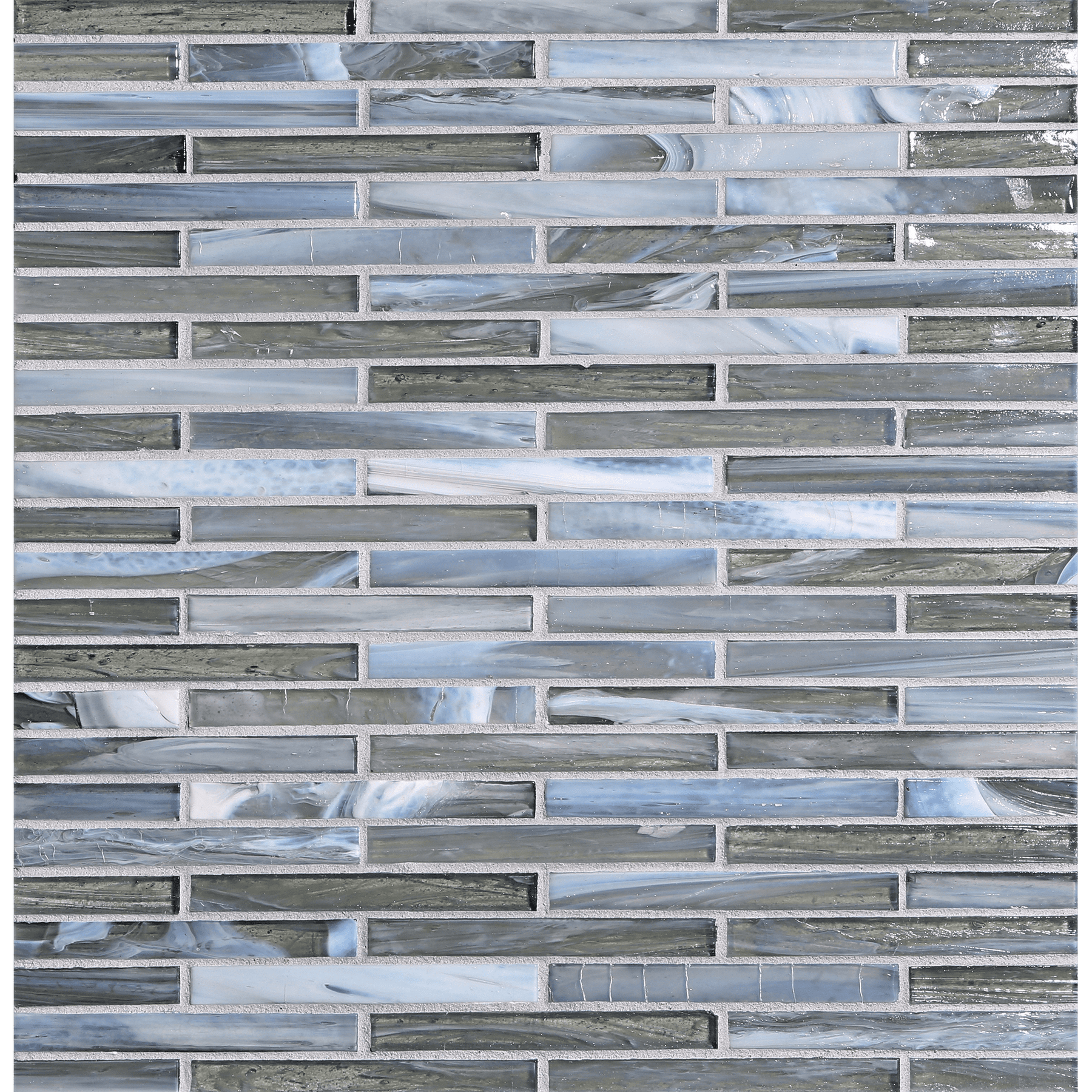 SHIBUI: Tungsten 0.5"x4" Staggered Joint Field Mosaic (9.92"x12.14" | natural)