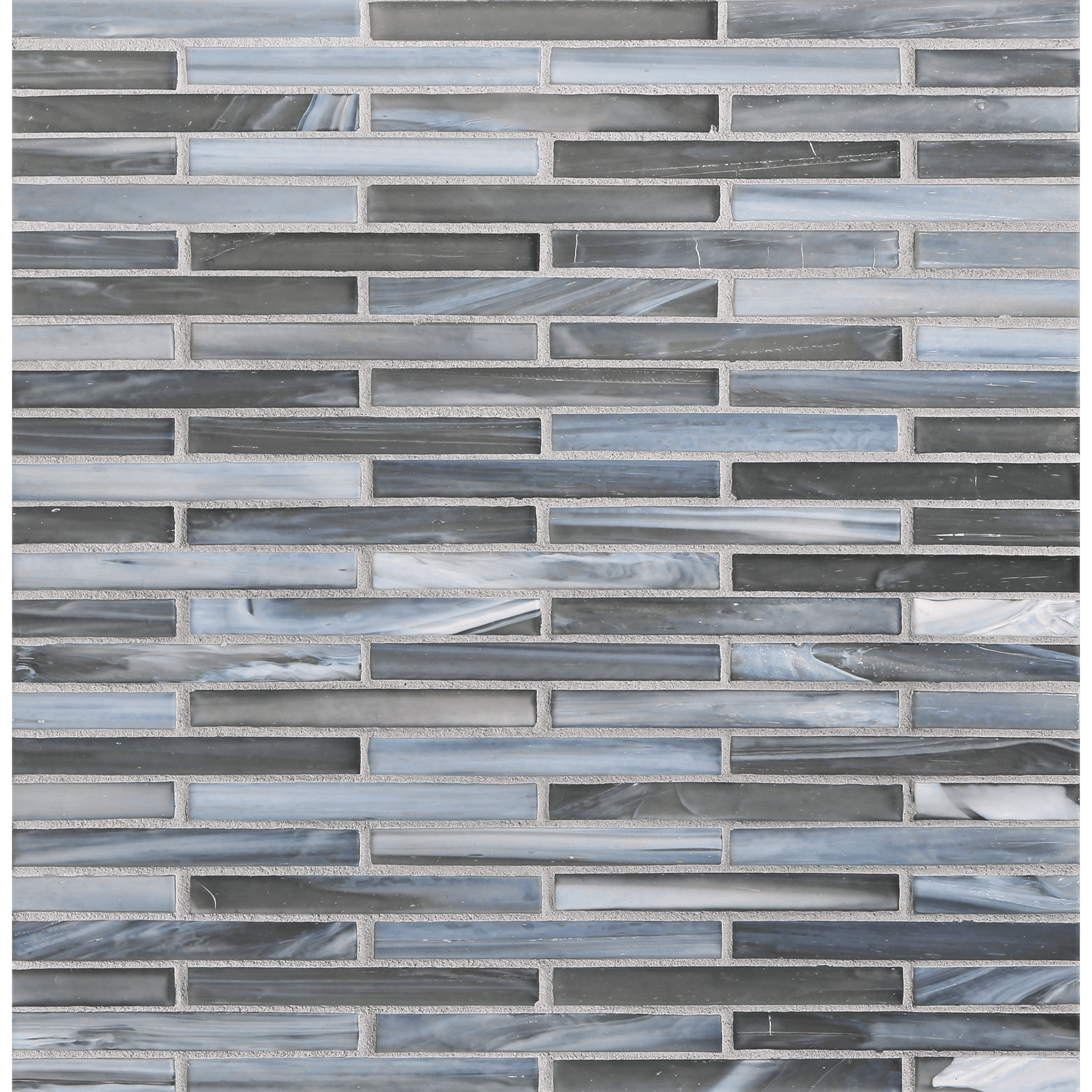 SHIBUI: Tungsten 0.5"x4" Staggered Joint Field Mosaic (9.92"x12.14" | silk)