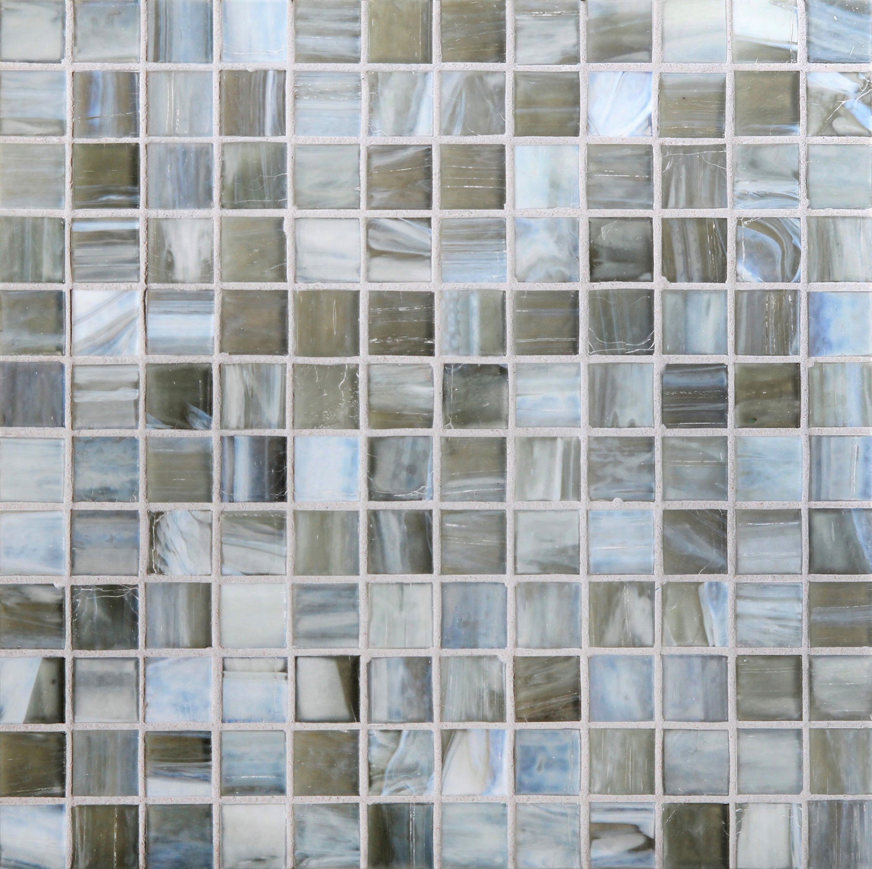 SHIBUI: Tungsten 1"x1" Straight Stack Field Mosaic (12.51"x12.51" | silk)