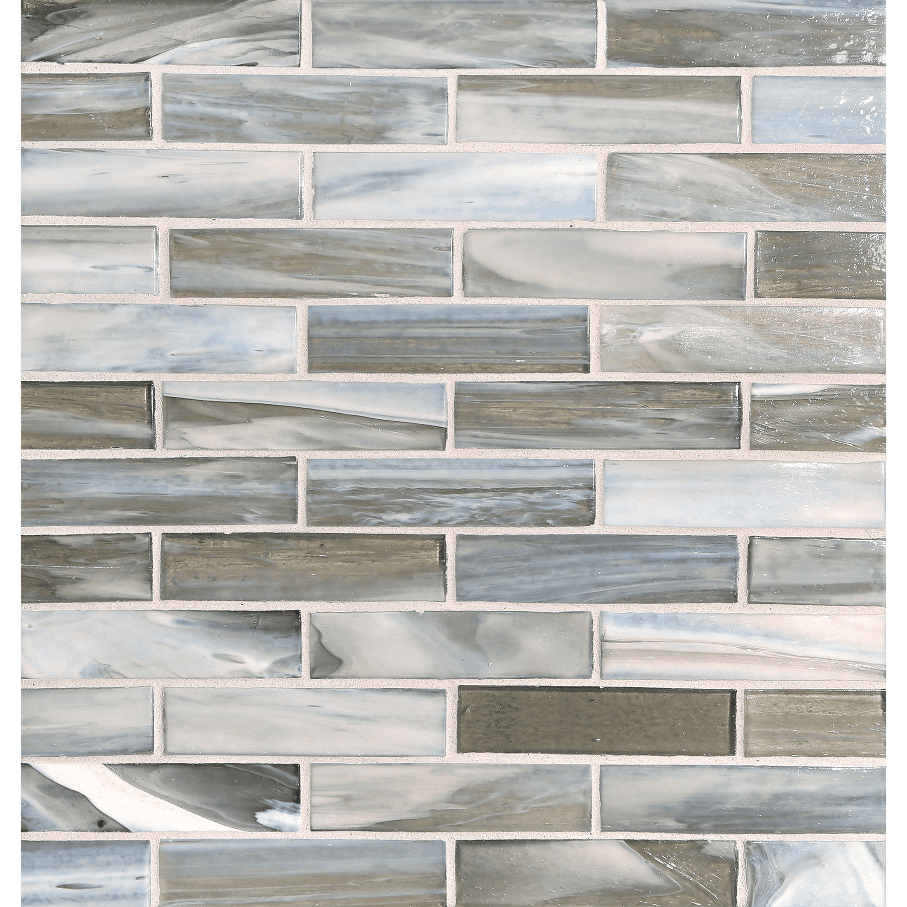 SHIBUI: Tungsten 1"x4" Staggered Joint Field Mosaic (9.92"x12.41" | natural)