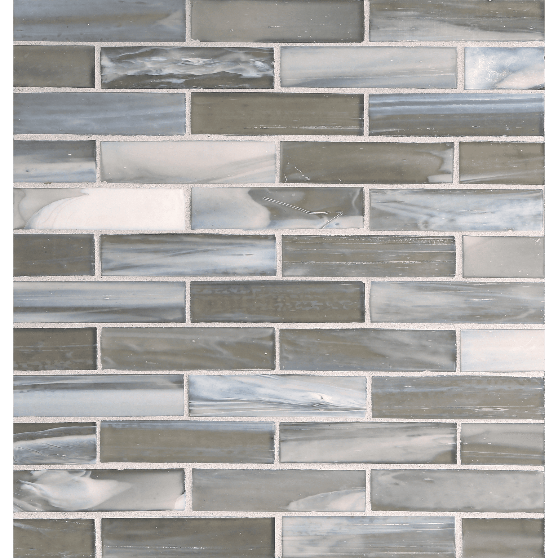 SHIBUI: Tungsten 1"x4" Staggered Joint Field Mosaic (9.92"x12.41" | silk)