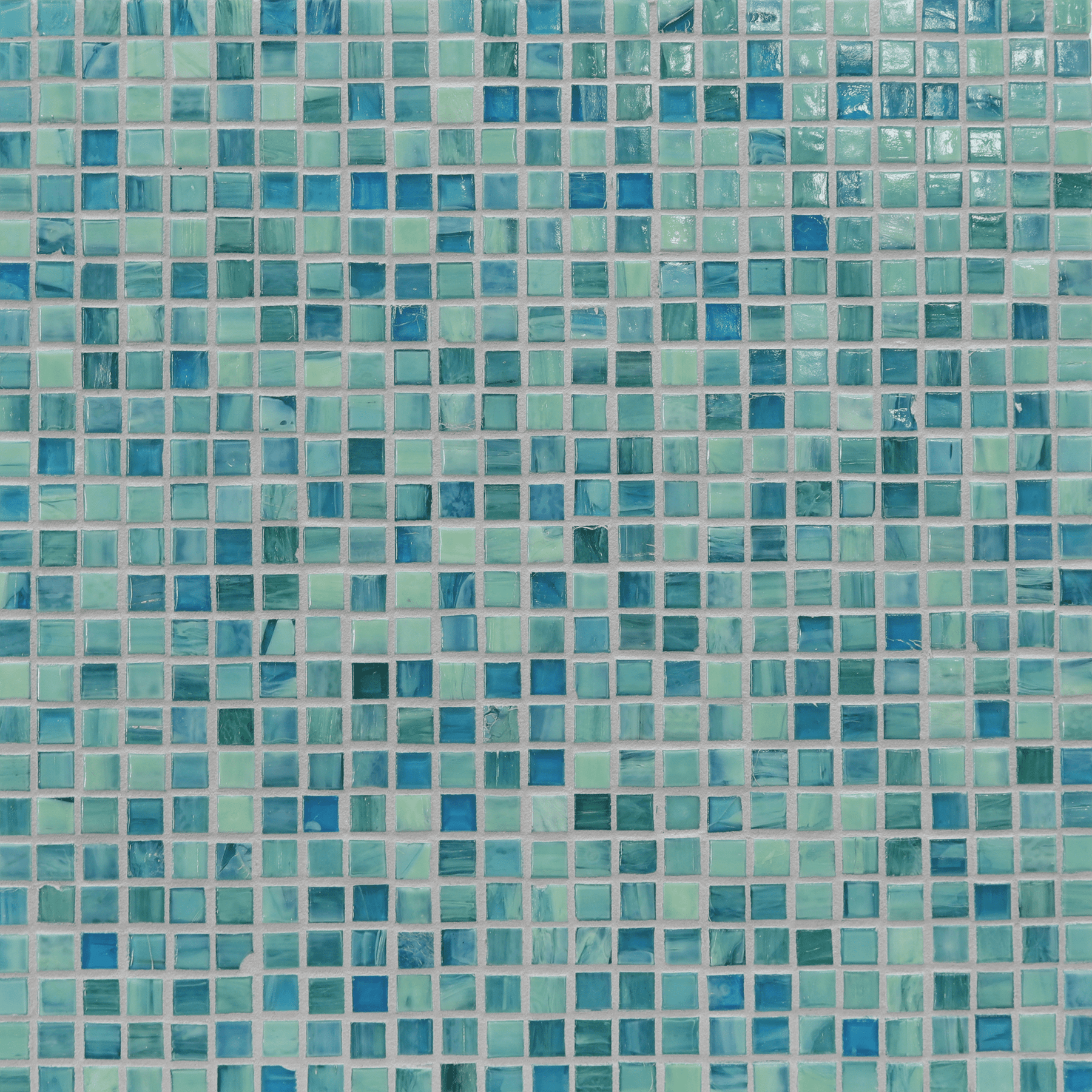 SHIBUI: Turquose 0.5"x0.5" Straight Stack Field Mosaic (12.52"x12.52" | natural)