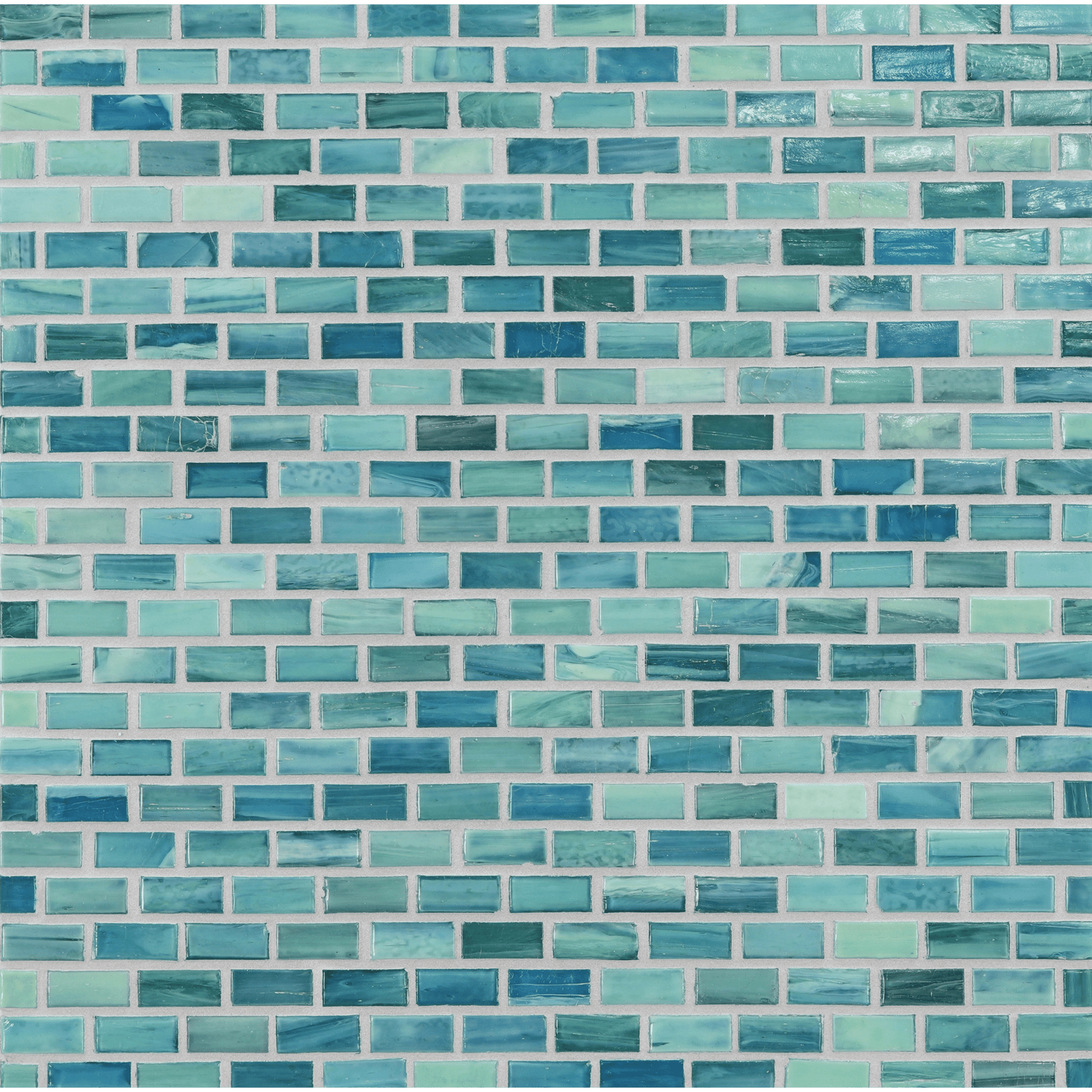 SHIBUI: Turquose 0.5"x1" Staggered Joint Field Mosaic (12.51"x12.51" | natural)