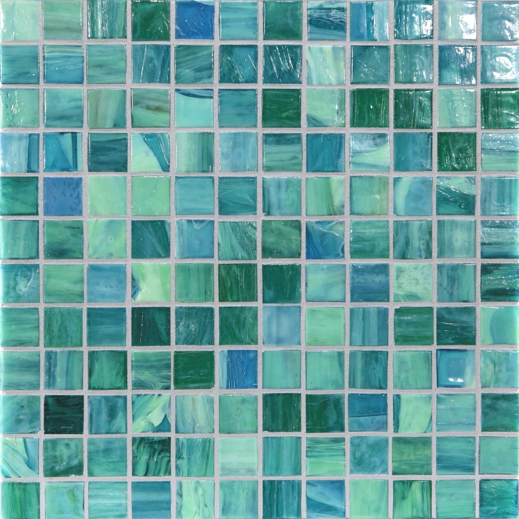 SHIBUI: Turquose 1"x1" Straight Stack Field Mosaic (12.51"x12.51" | natural)