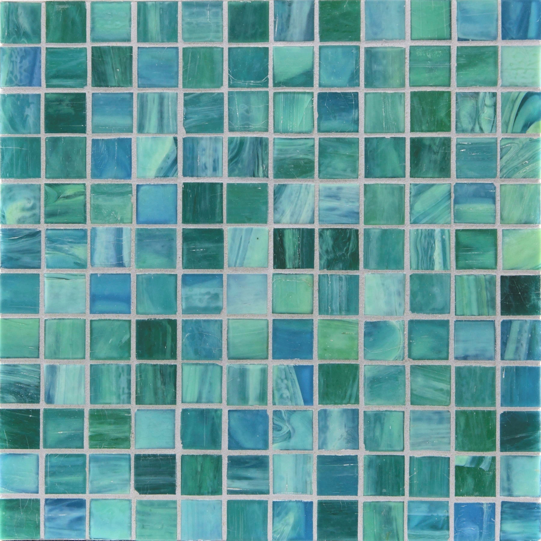 SHIBUI: Turquose 1"x1" Straight Stack Field Mosaic (12.51"x12.51" | silk)